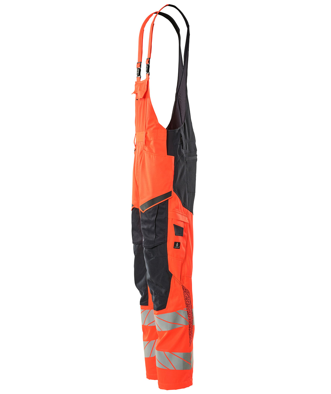 Mascot Accelerate Safe Latzhose, Hi-Vis Rot/Dunkel Marine, large image number 3