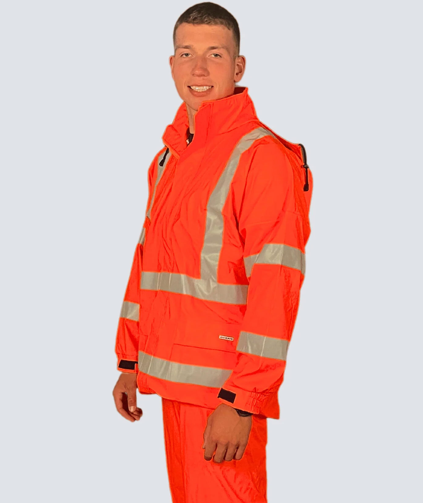 Ocean Beacon Comfort regnjakke, Hi-vis Orange, large image number 1