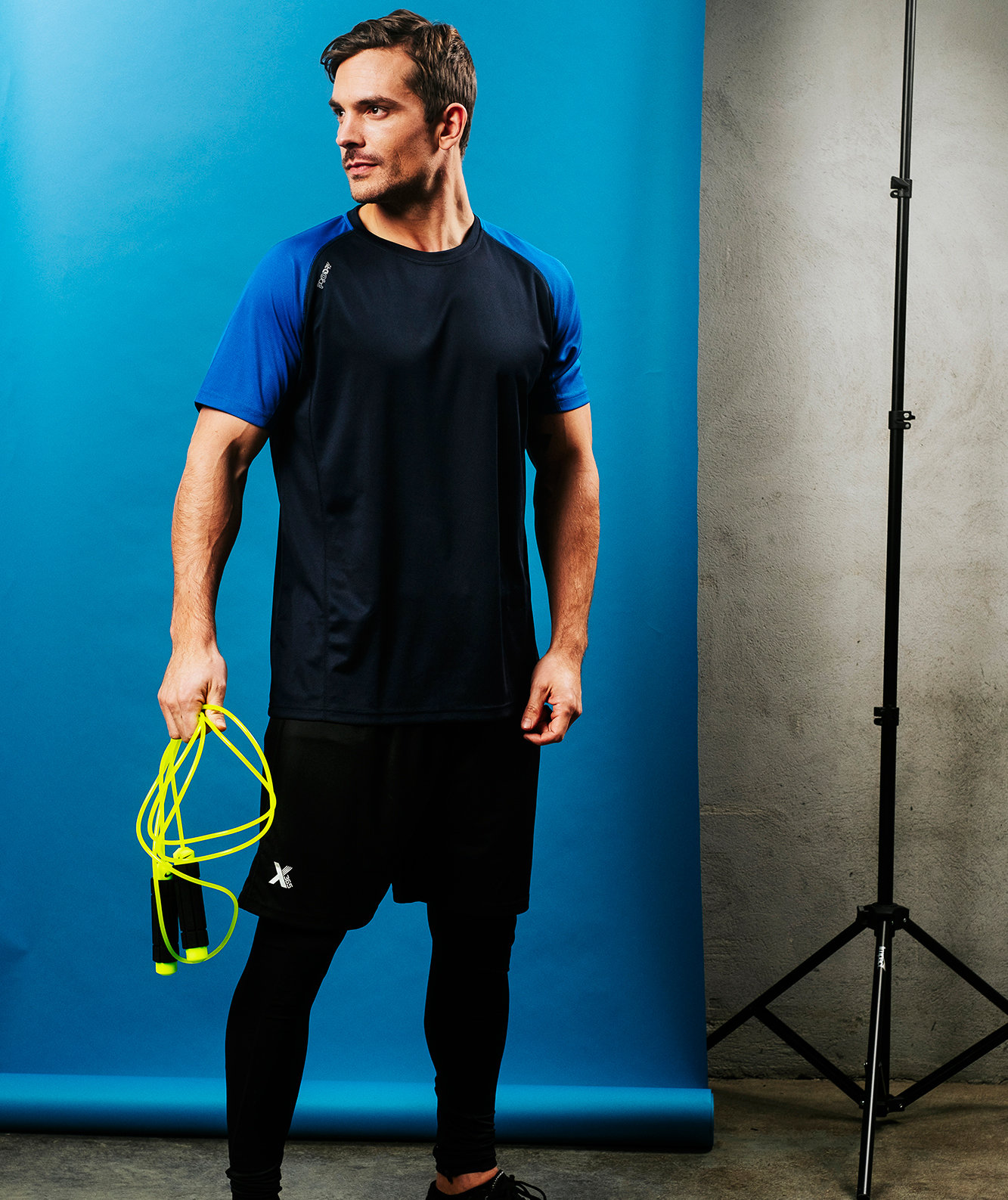 Blue Rebel Dragon Kontrast  T-shirt, Marine Blue