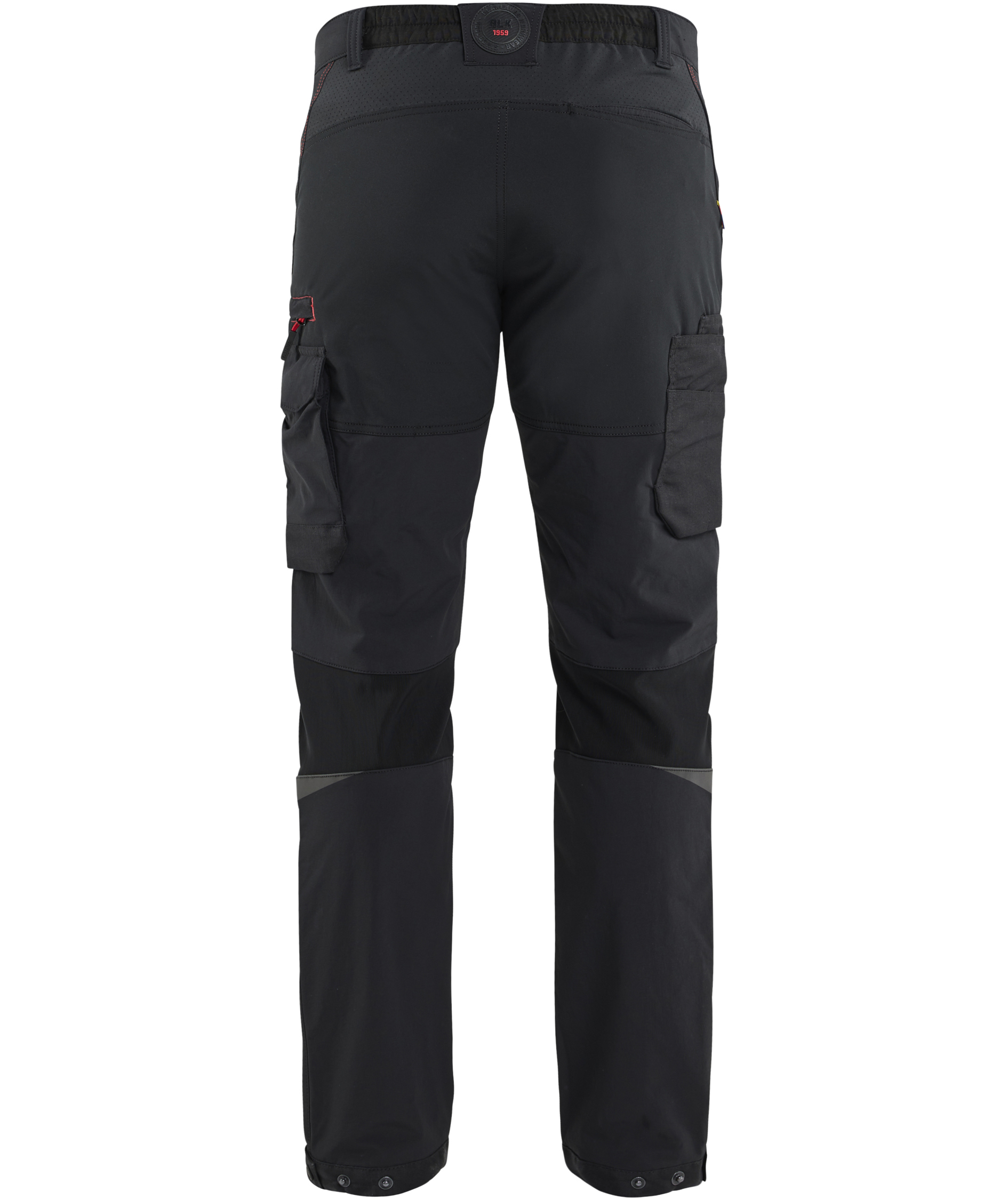 Bl&aring;kl&auml;der servicebyxa full stretch, Svart/R&ouml;d, large image number 2