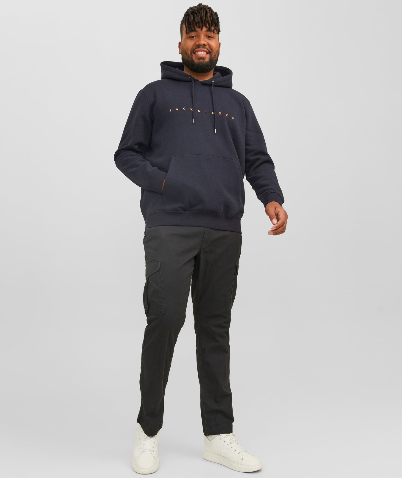 Jack & Jones Plus JJESTAR hoodie, Dark navy