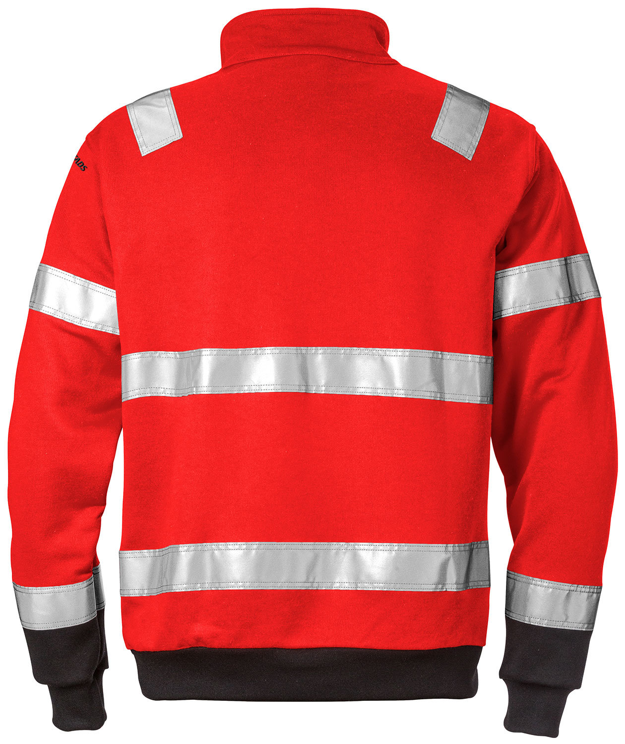Fristads sweatshirt 728, Hi-vis&nbsp;R&oslash;d/Sort
