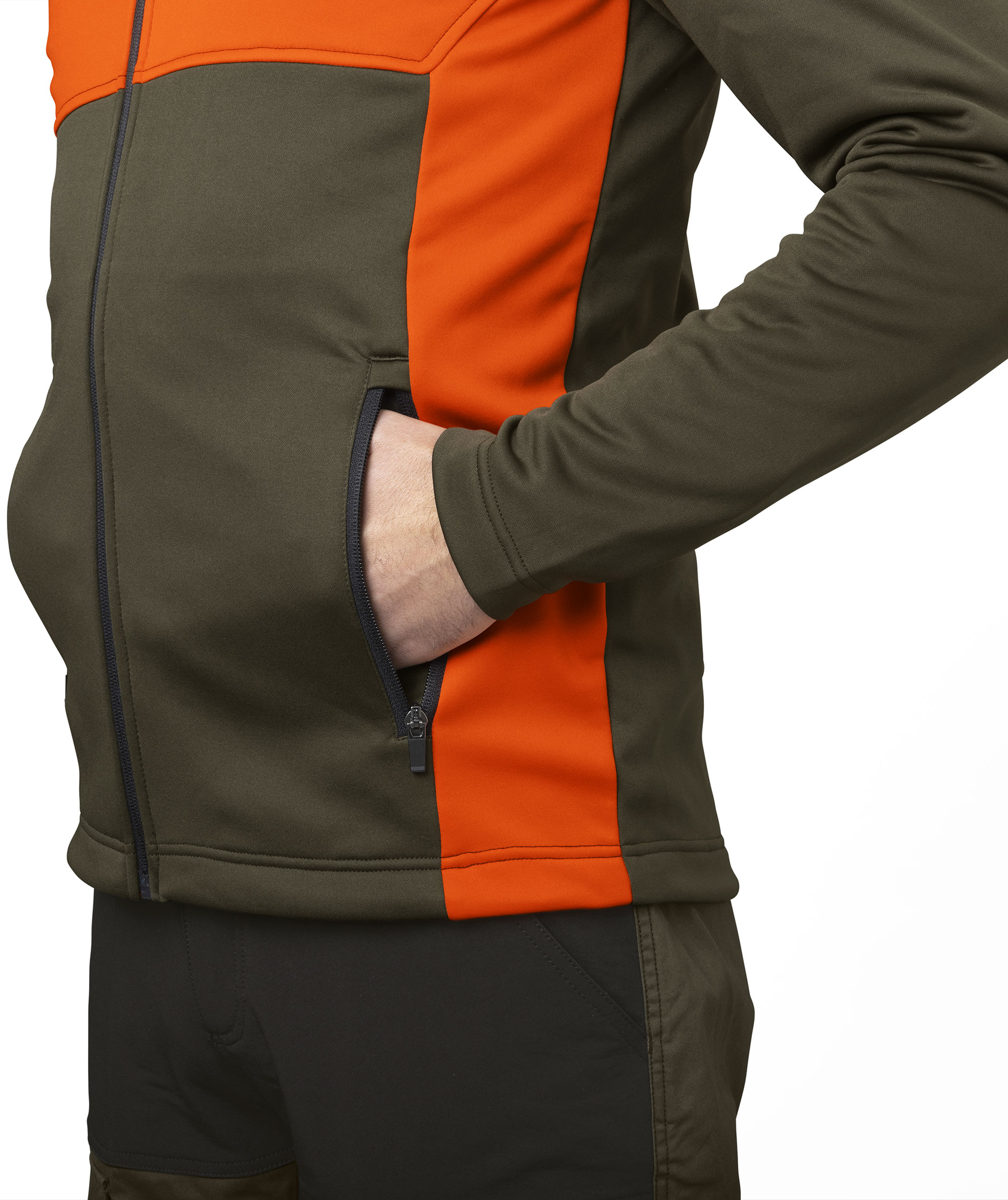 Seeland Elliot fleece jacket, Pine Green/Hi-Vis Orange, large image number 6