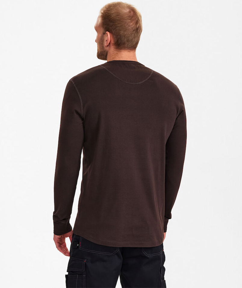 Engel Extend lang&aelig;rmet Grandad T-shirt, Mokkabrun, large image number 3