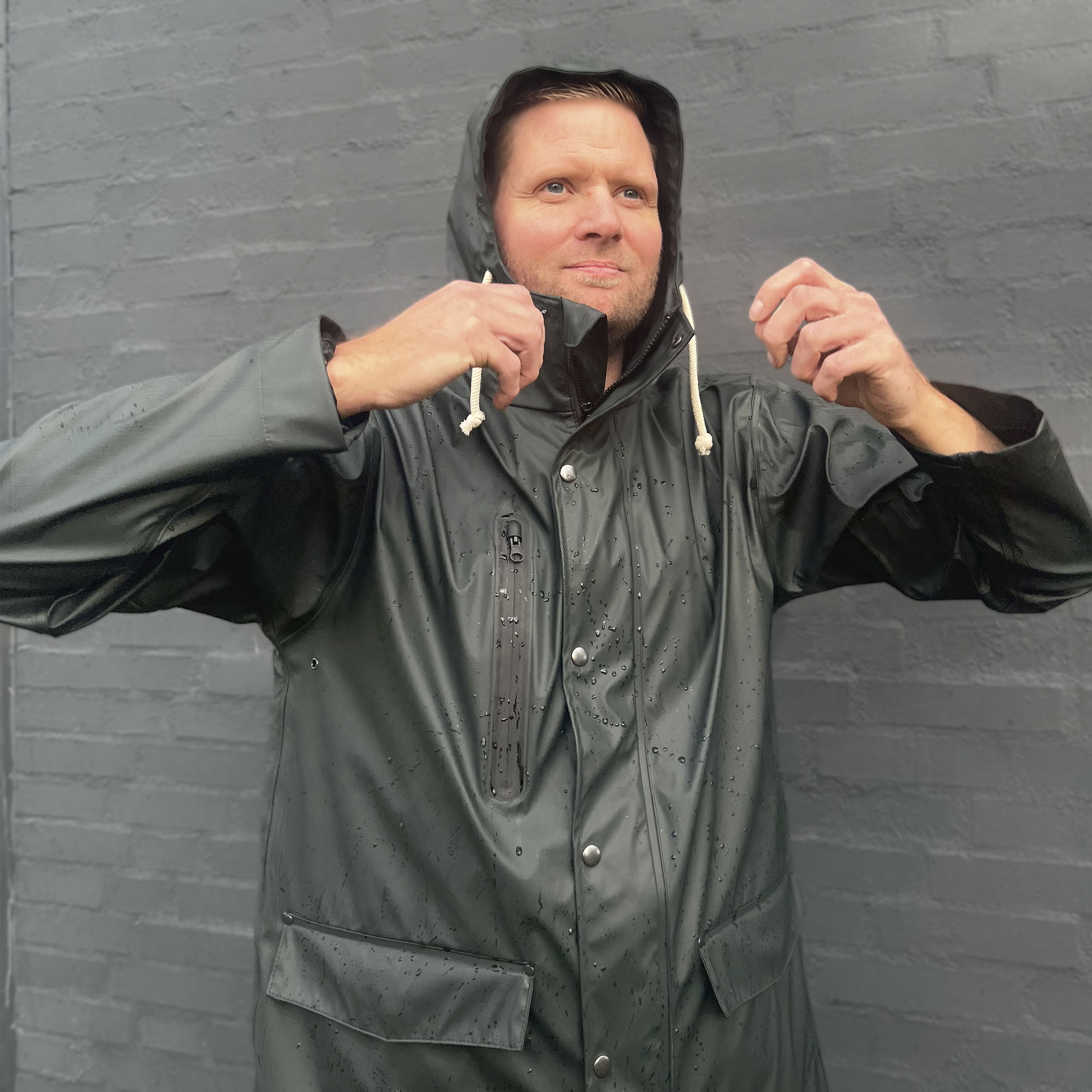 ELKA Recycled PU rain jacket, Dark salamander, large image number 4