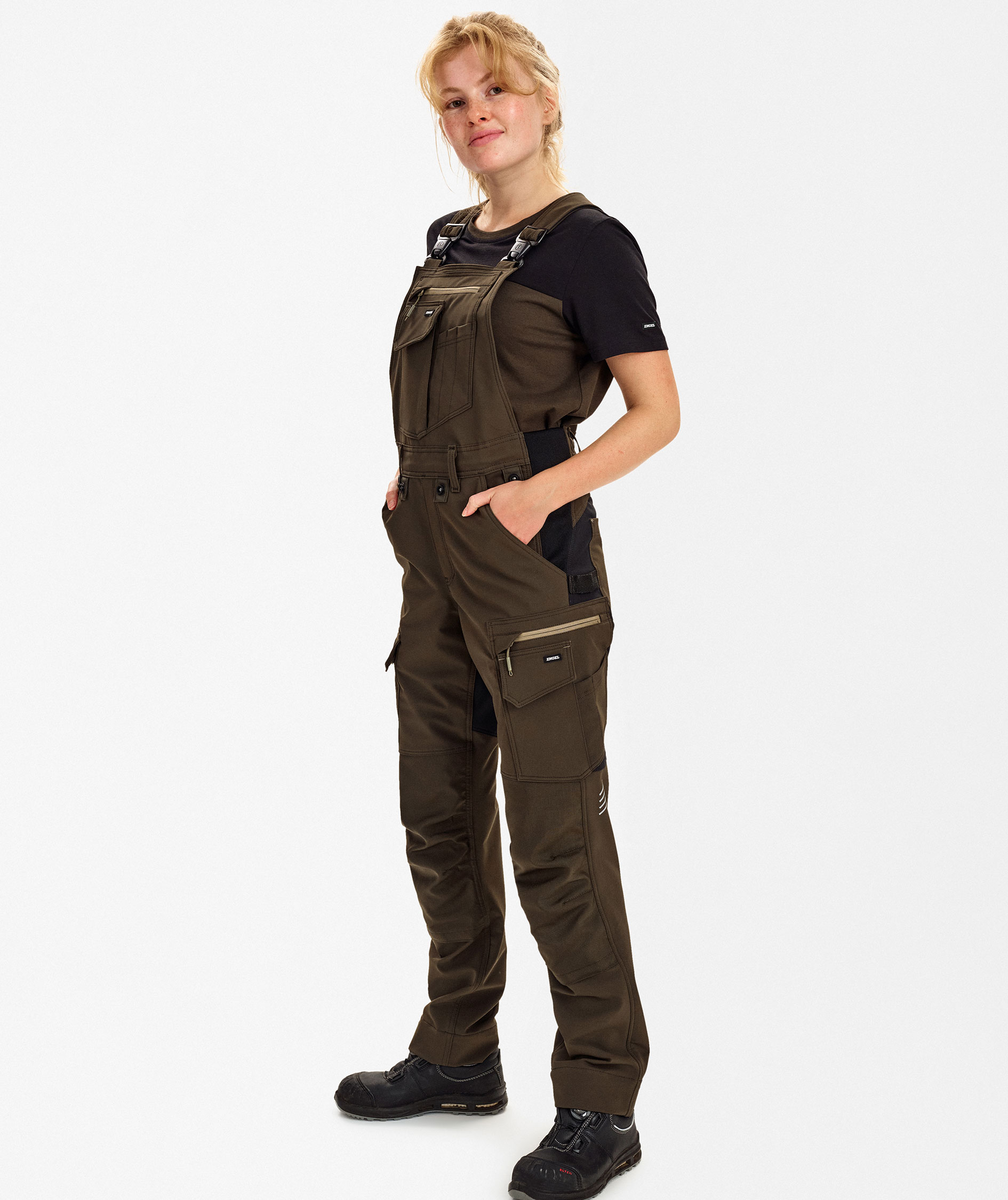 Engel Entire h&auml;ngselbyxa full stretch dam, Forest Green/Black, large image number 5