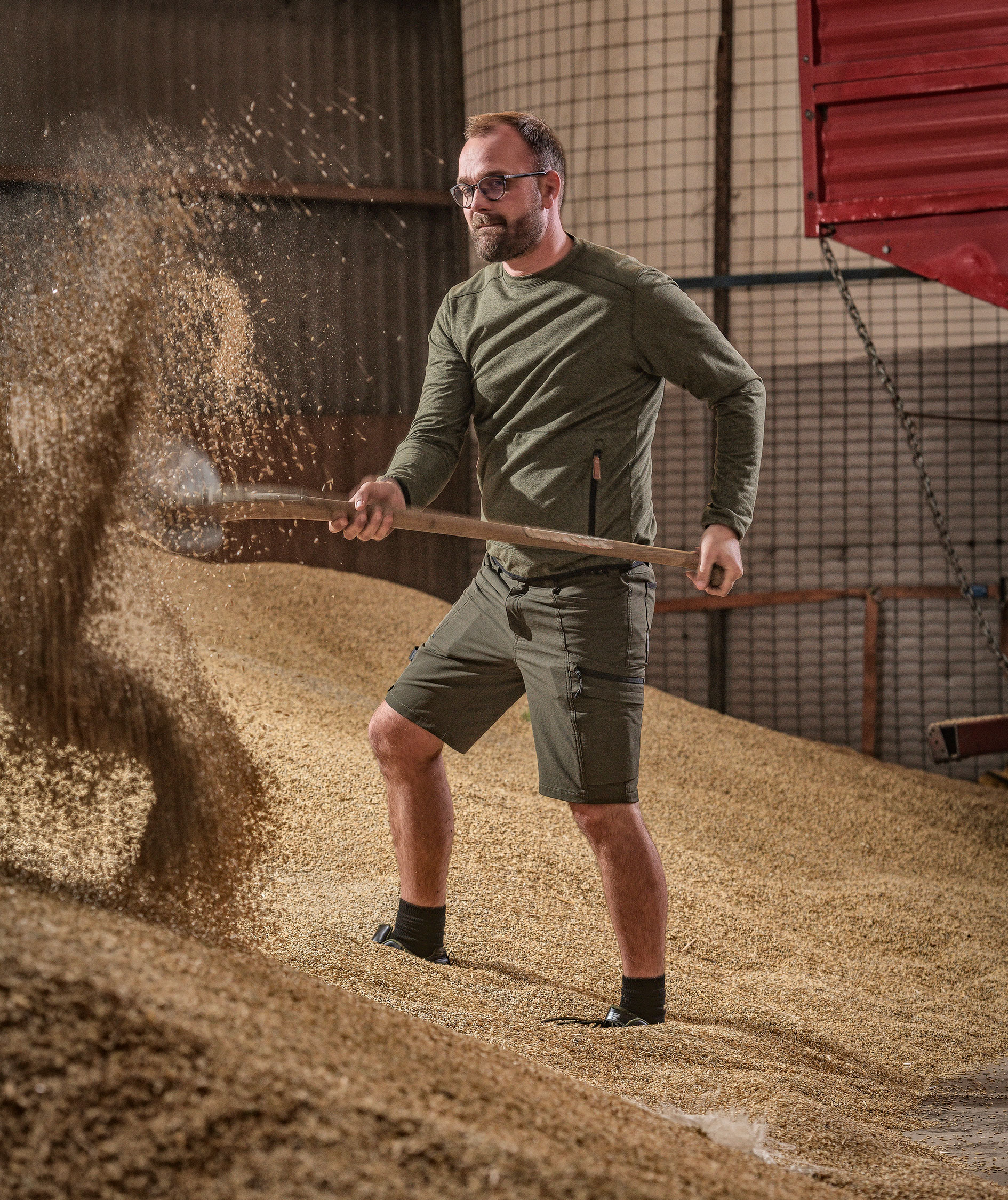 Kramp Technical work shorts full stretch, Olive Green, large image number 2