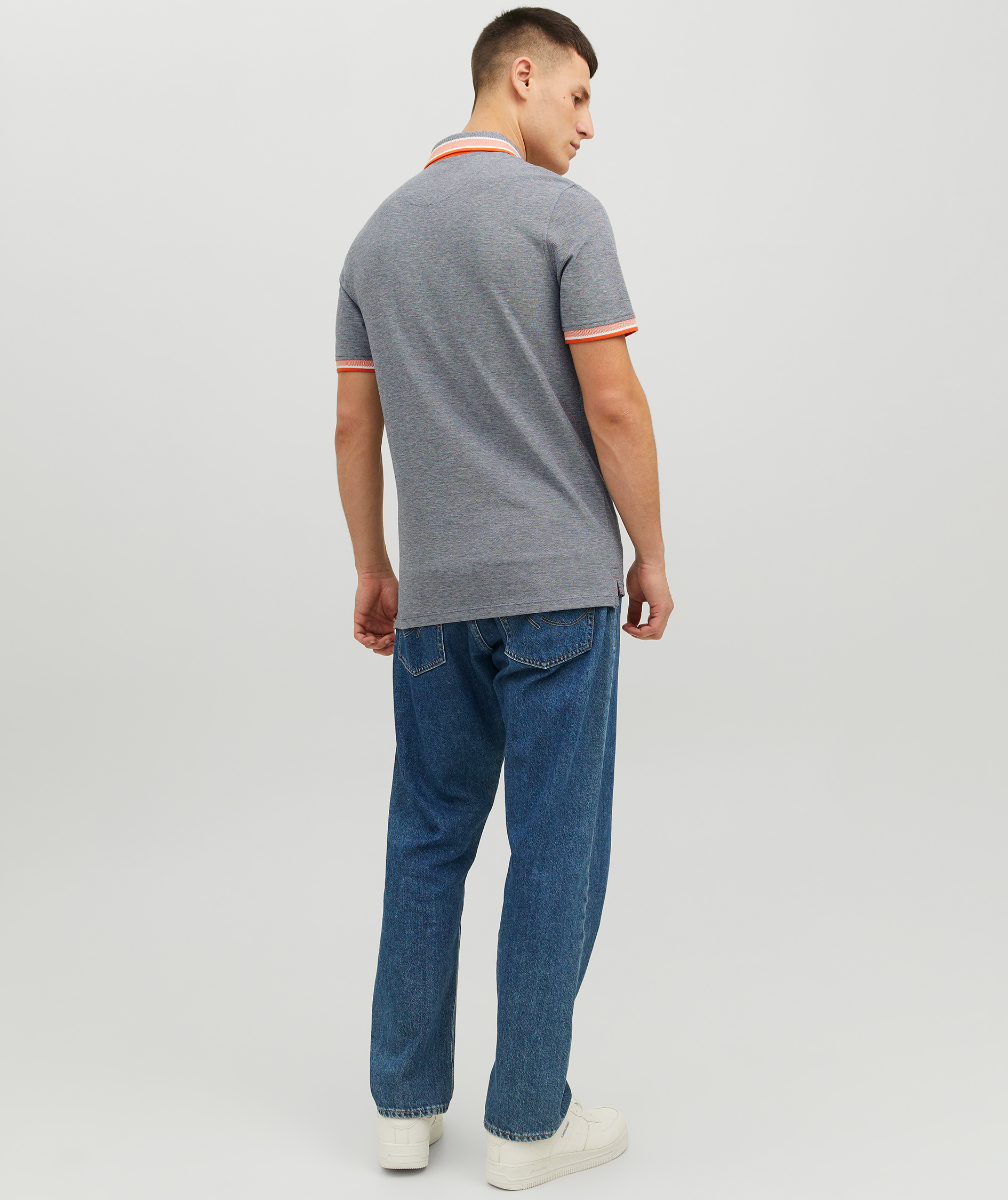 Jack & Jones JJEPAULOS Polo T-shirt, Navy Blazer/Neon, large image number 2