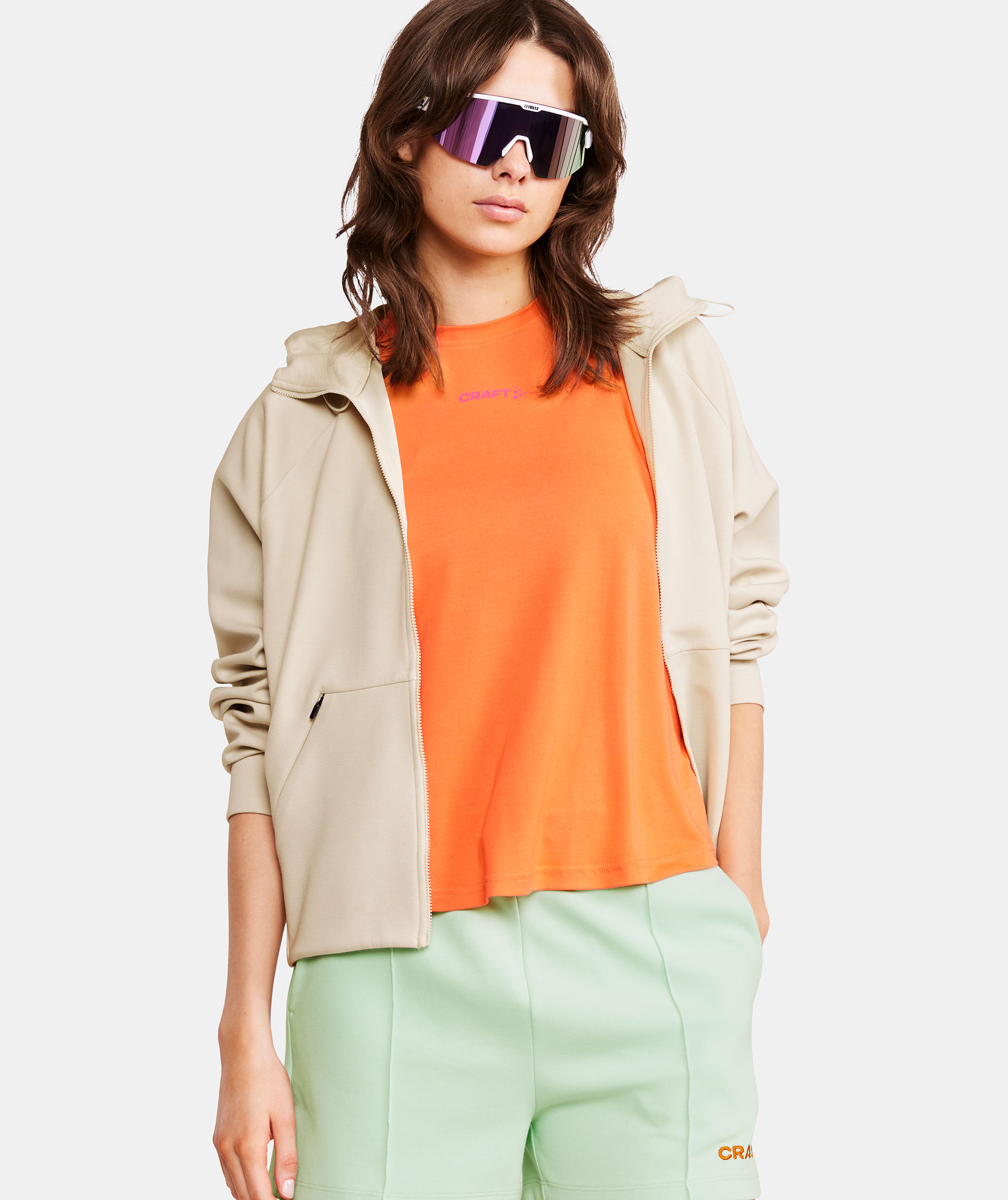 Craft ADV Join dame h&aelig;ttetr&oslash;je med lynl&aring;s, Plaster, large image number 3