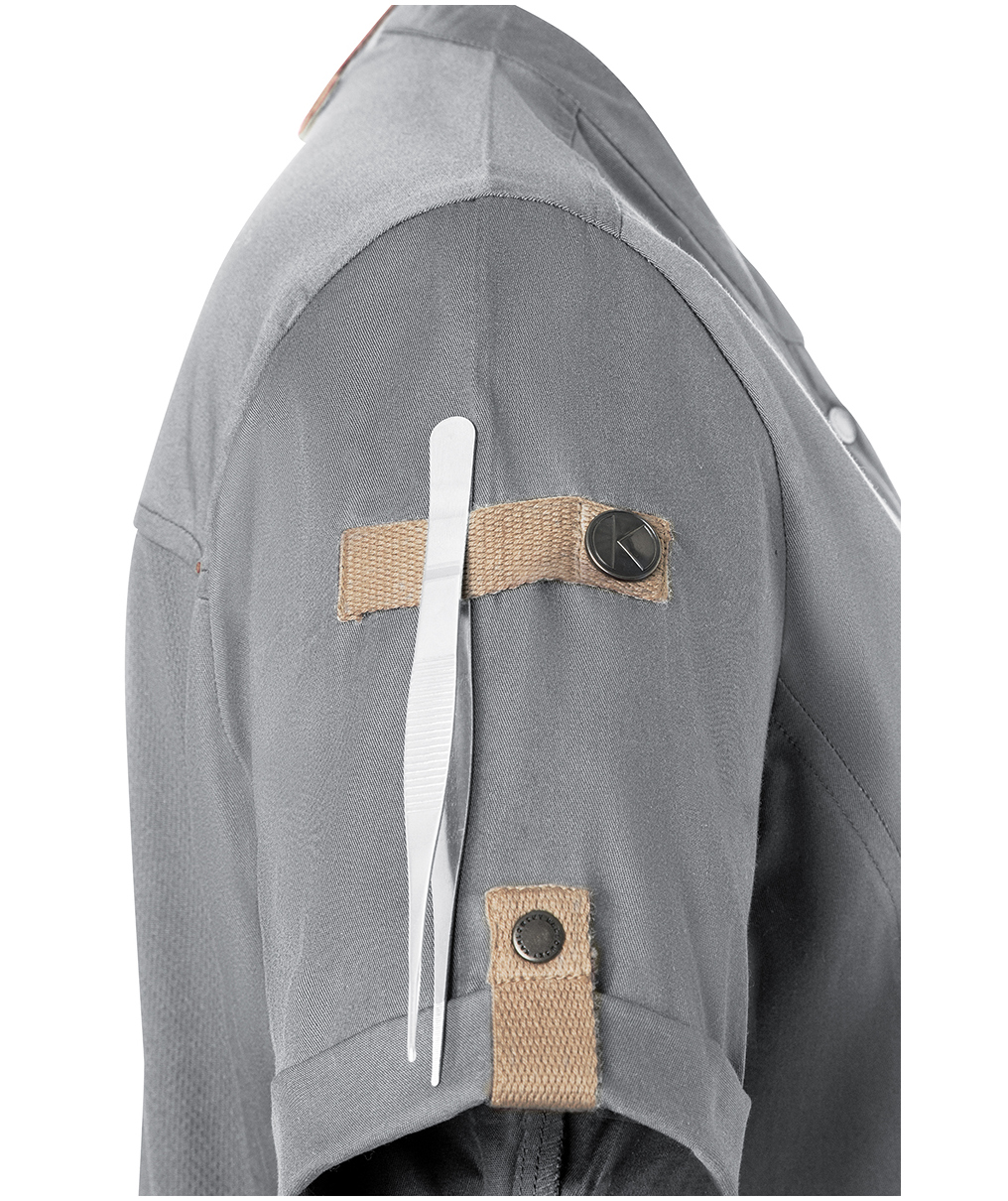 Karlowsky Green-Generation short sleeved chefs jacket, Platinum grey, large image number 7