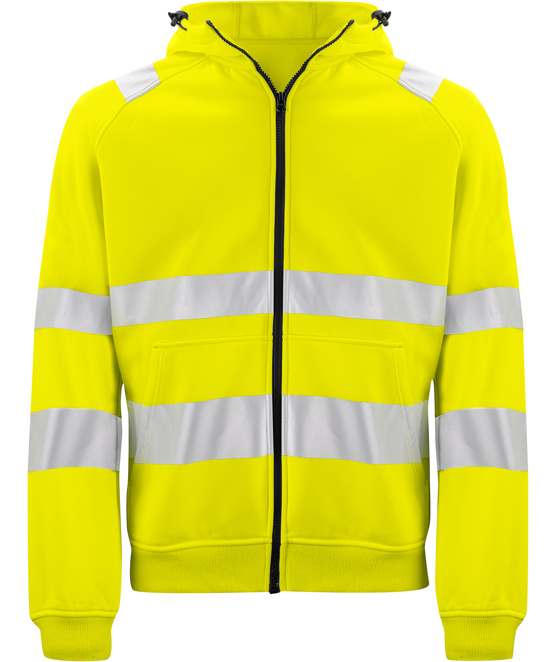 ProJob Hoodie mit Rei&szlig;verschluss, Hi-vis Gelb/Schwarz