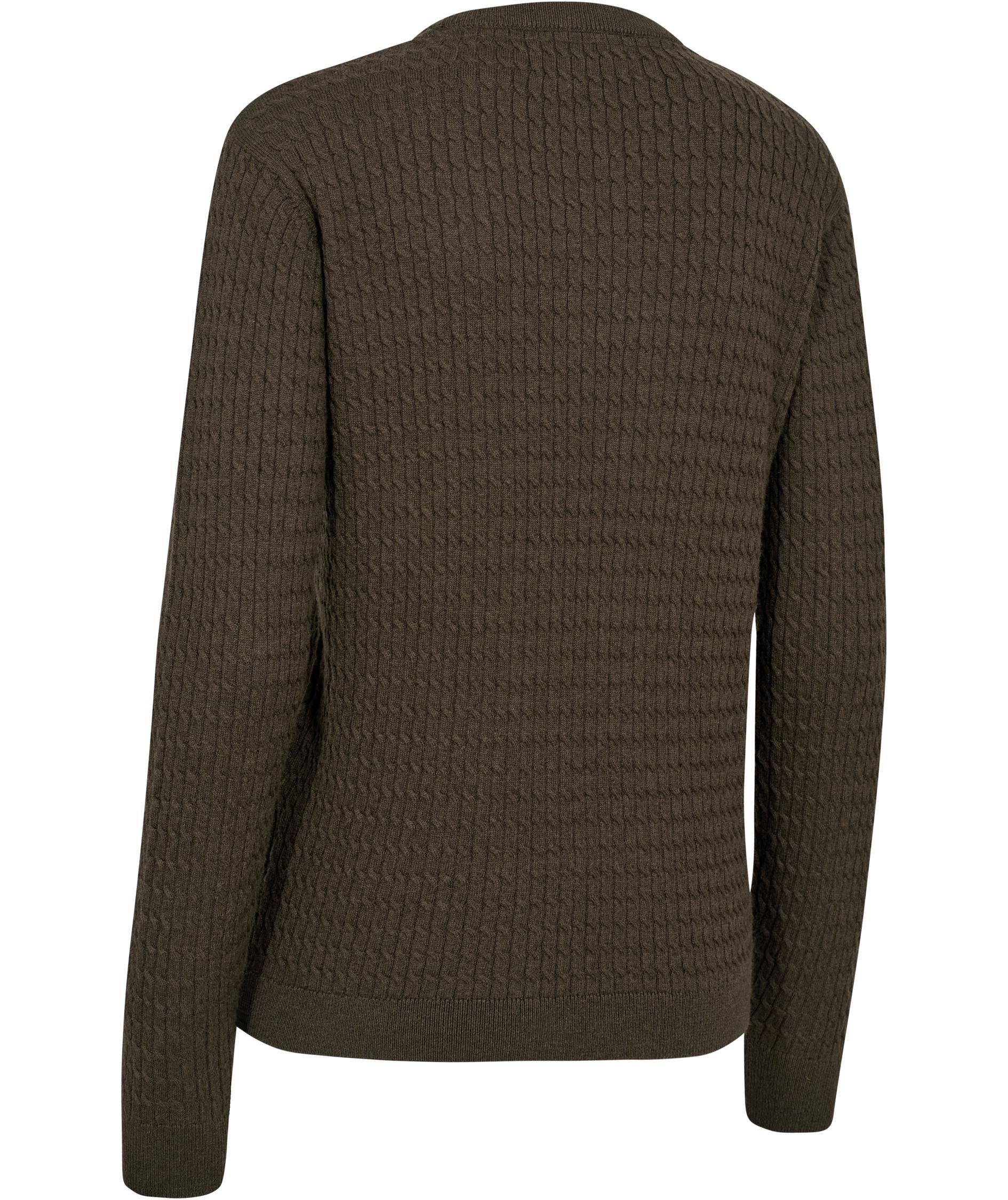 Deerhunter Harrington stickad tr&ouml;ja med merinoull dam, Brown Melange