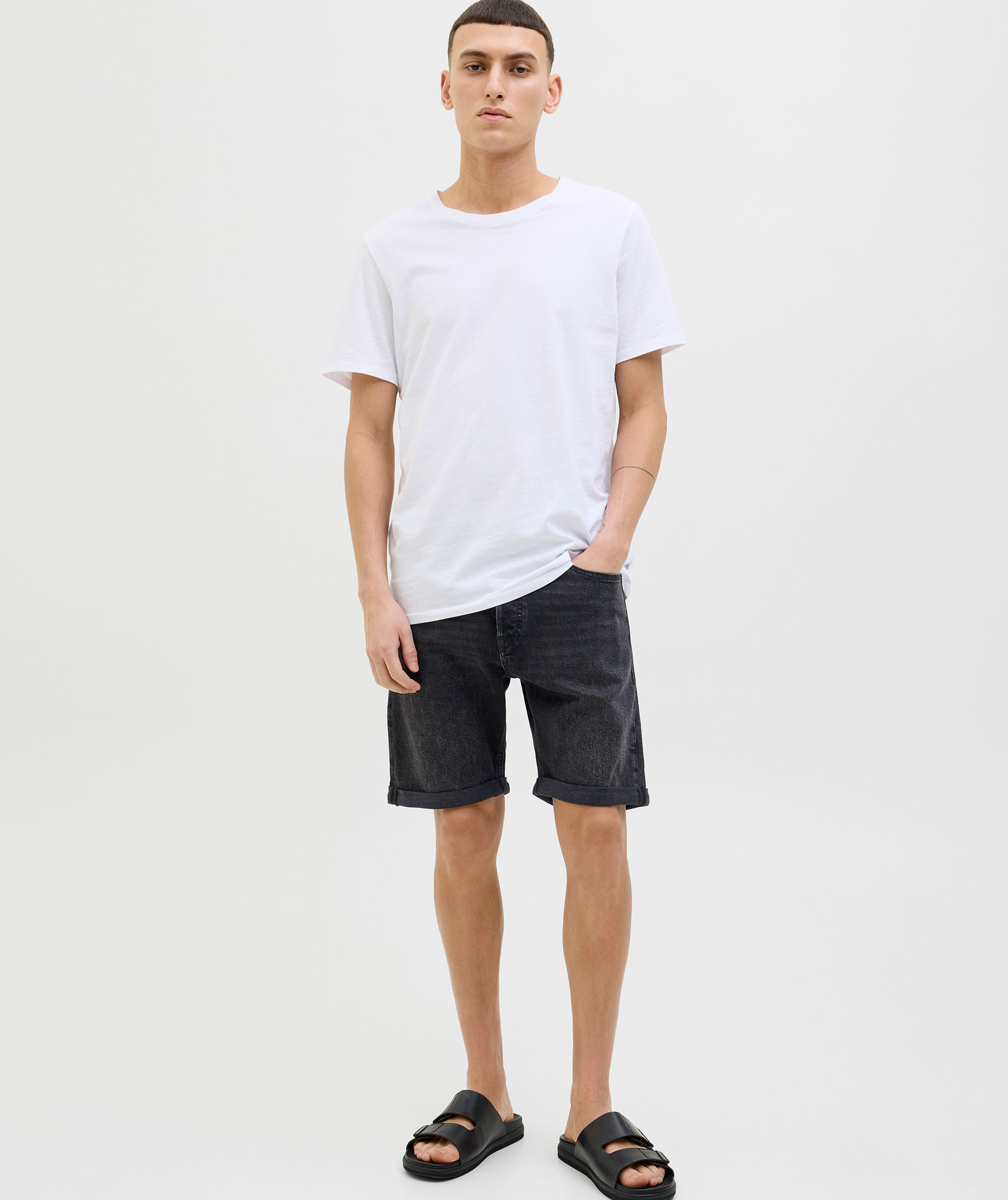Jack & Jones JJIRICK JJORIGINAL AM360 shorts, Black Denim, large image number 6