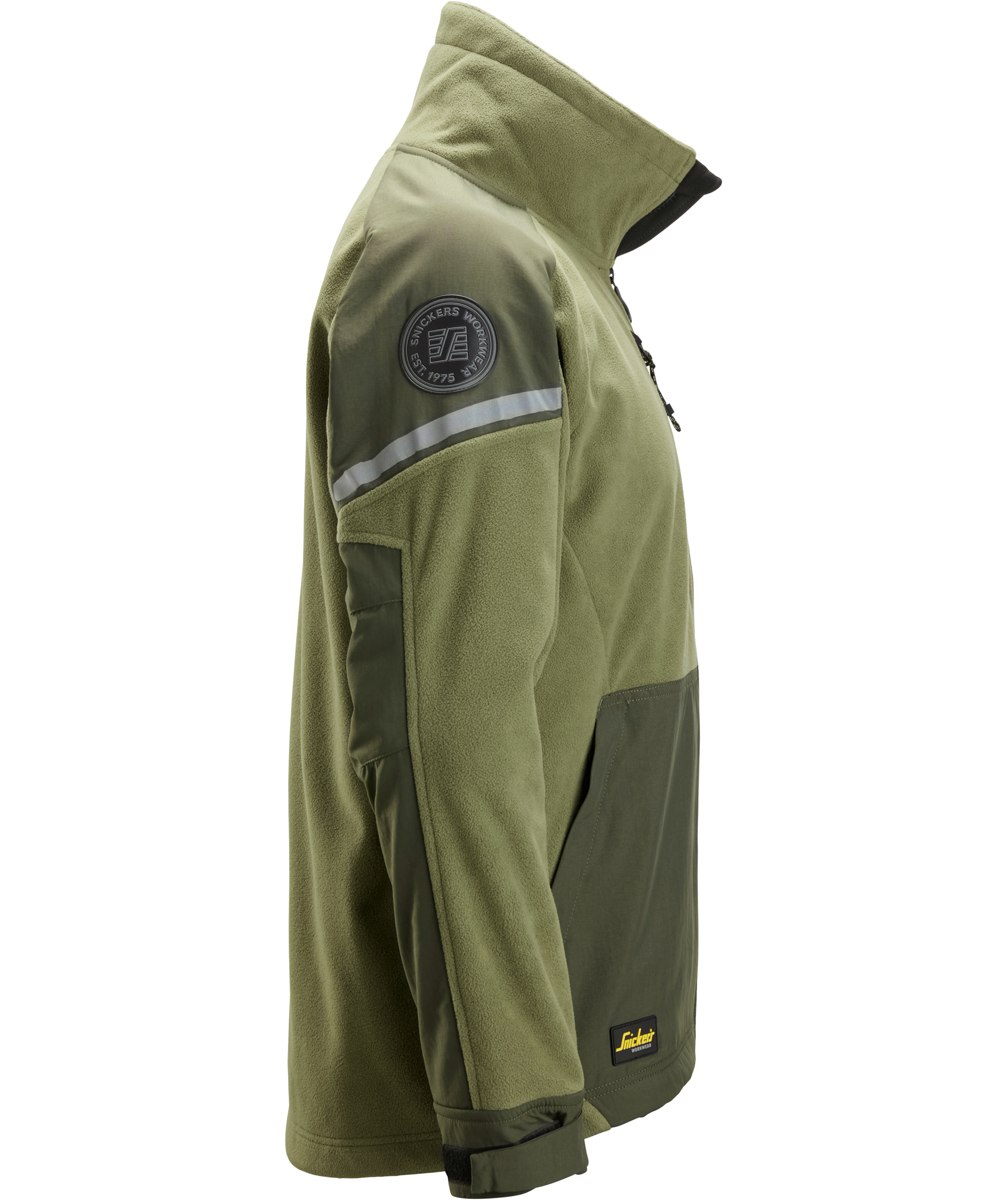 Snickers vindtett fleecejakke 8410, Khaki Green/Dark Khaki Green, large image number 2