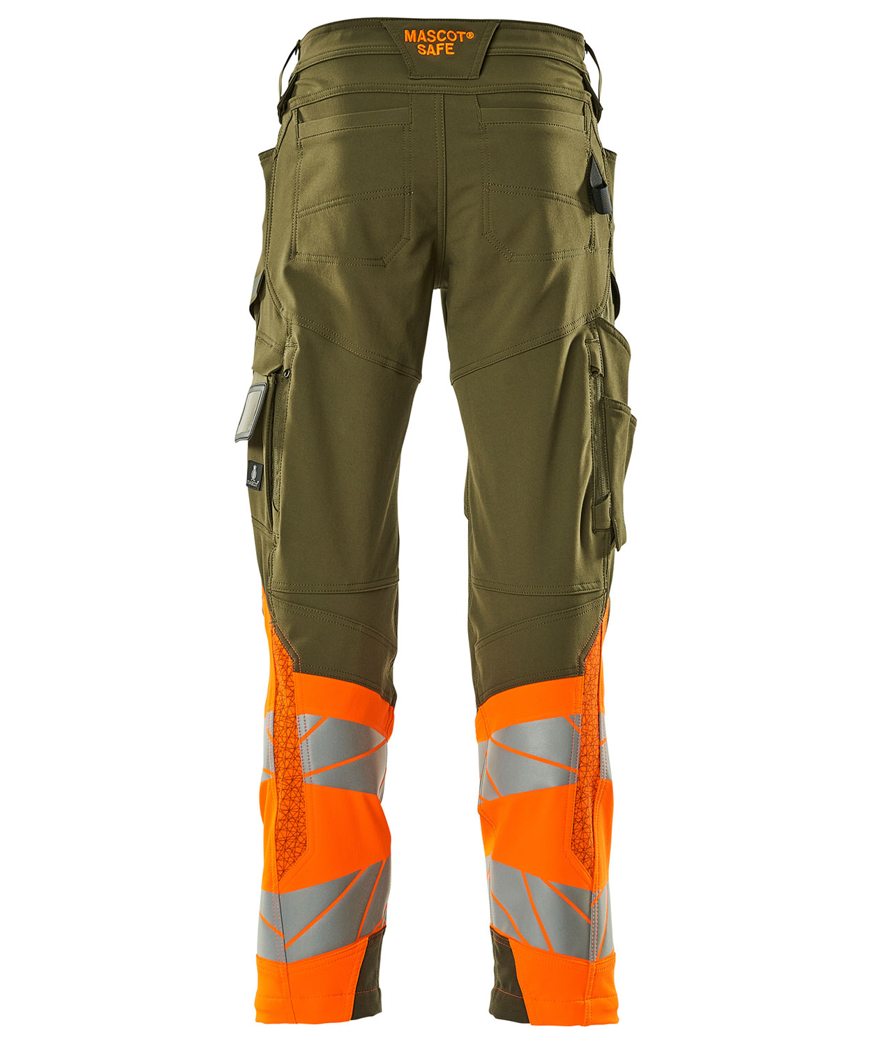Mascot Accelerate Safe arbejdsbukser full stretch, Mosgr&oslash;n/Hi-Vis Orange, large image number 1