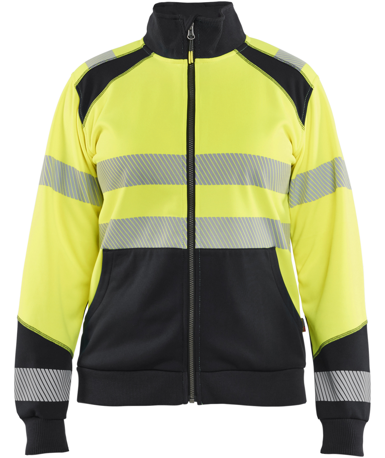 Bl&aring;kl&auml;der cardigan dam, Varsel Gul/Svart