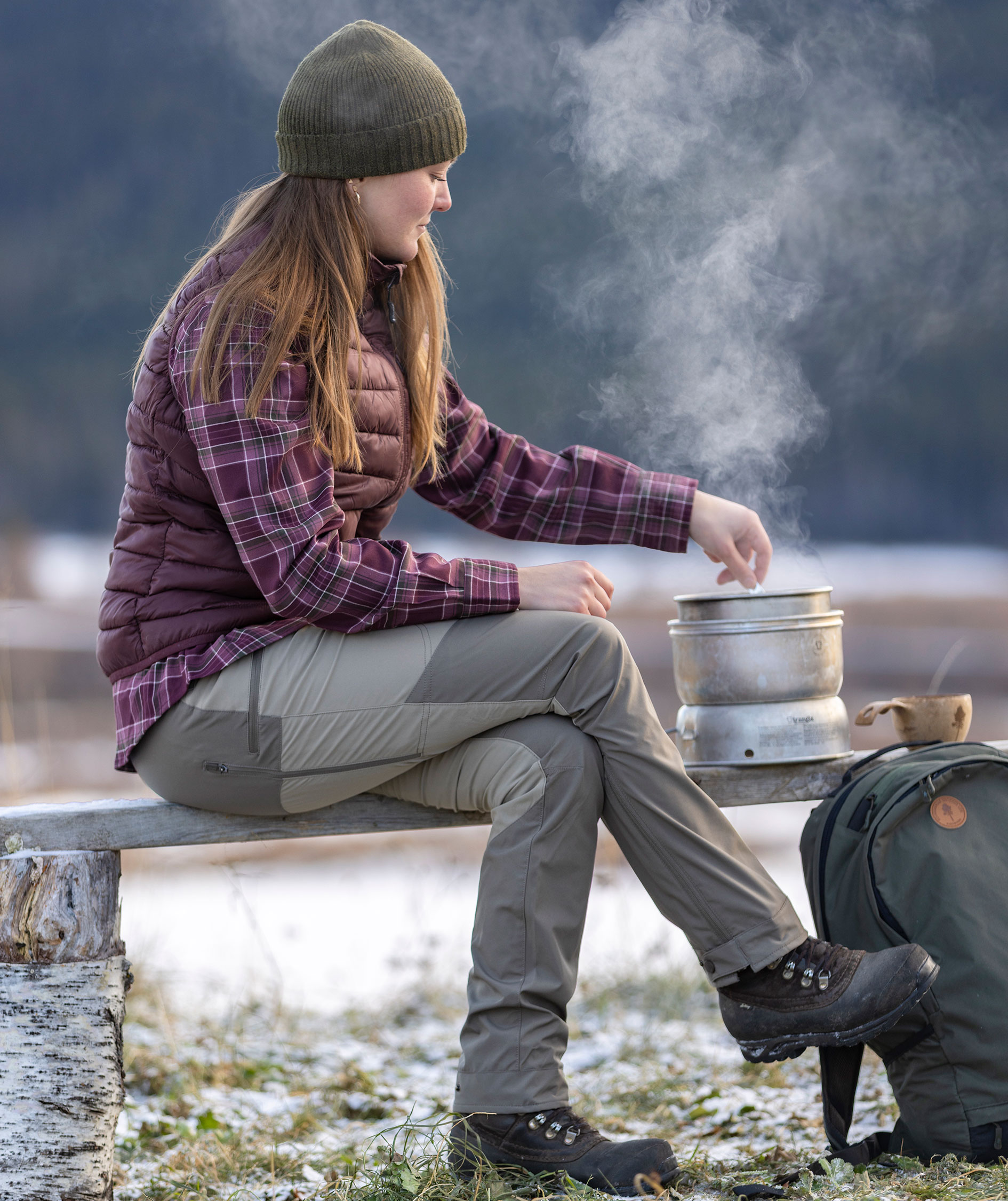 Pinewood Abisko Hiking Regular Fit dameskjorte, Plum