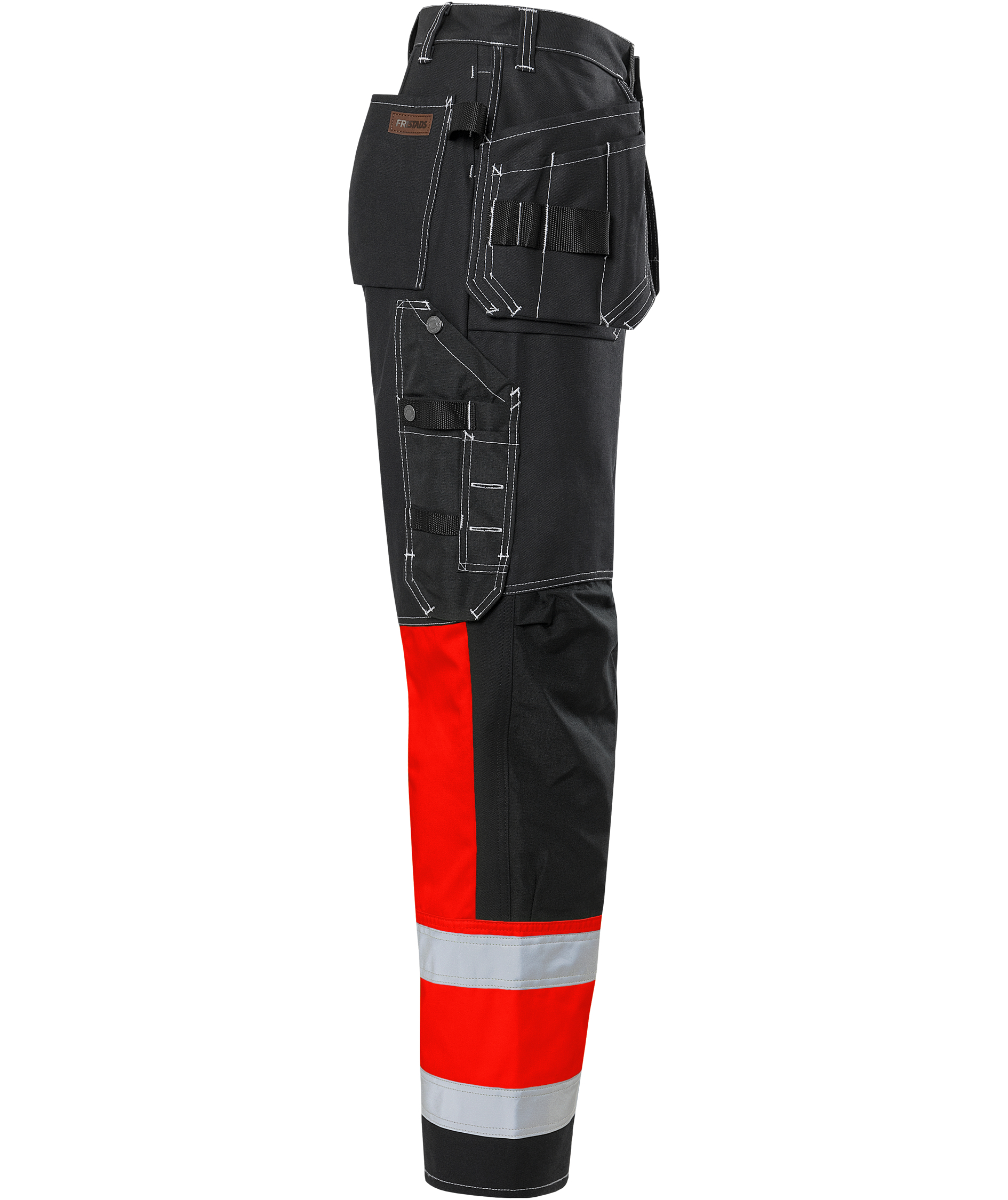Fristads hantverksbyxa 247 FAS, Svart/Varselr&ouml;d, large image number 2