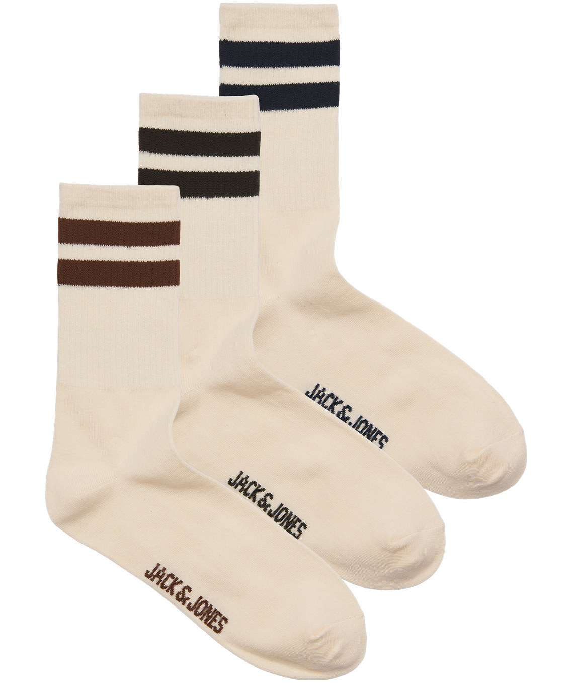 Jack & Jones JACTRAVIS 3-pack tennis socks, Buttercream, Buttercream, swatch