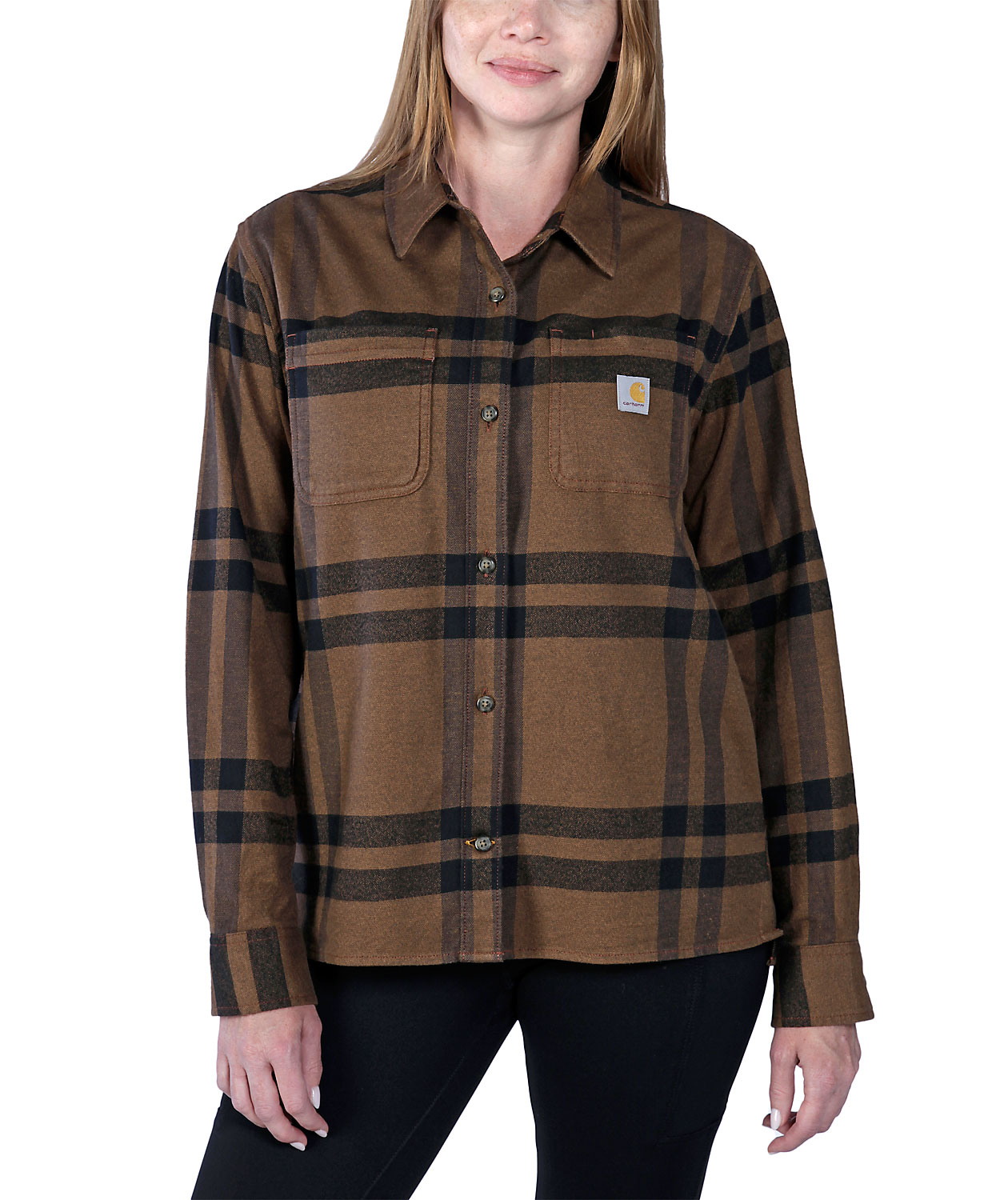 Carhartt flanellskjorta dam, Carhartt Brown Heather, large image number 2
