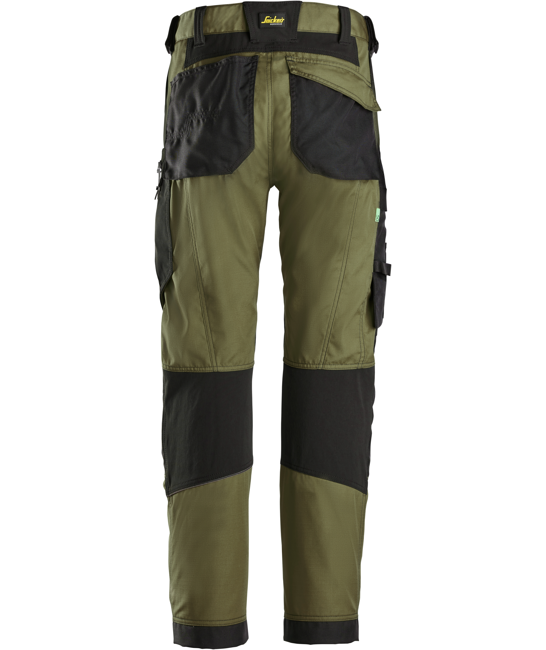 Snickers FlexiWork work trousers 6903, Khaki Green/Black, large image number 1