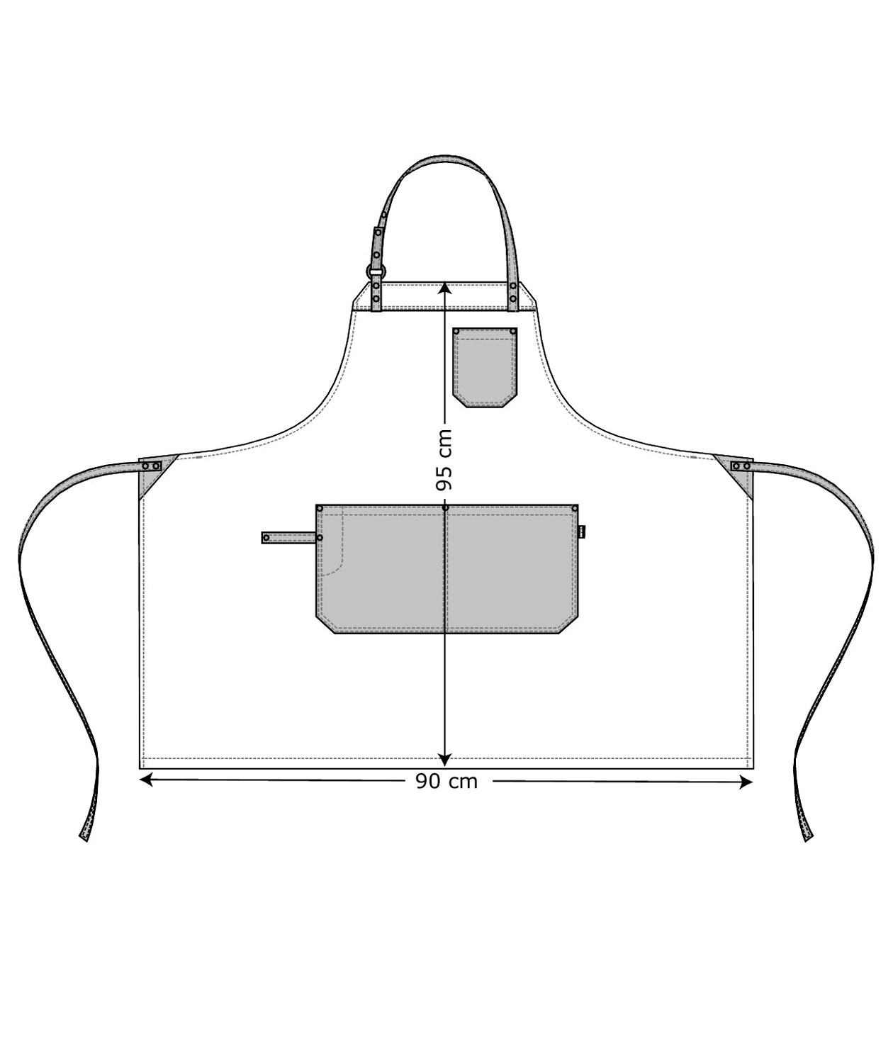 Kentaur Raw bib apron with pockets, Rock Cross, Rock Cross, large image number 2