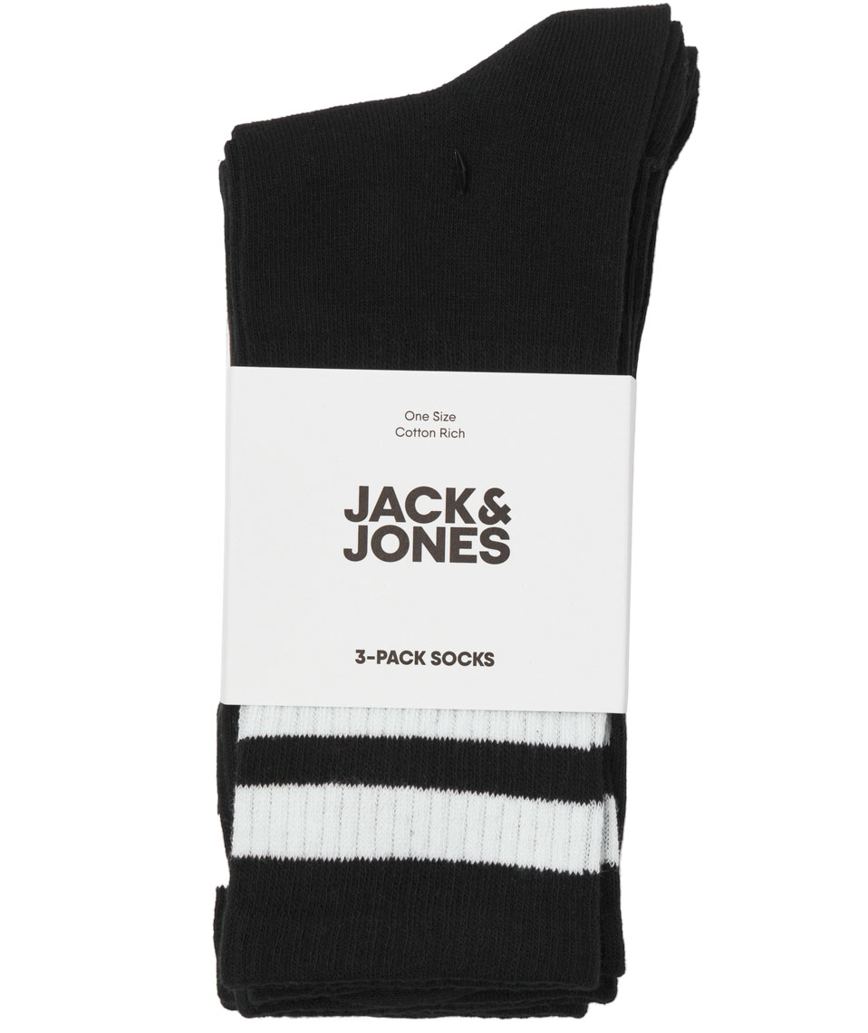 Jack & Jones JACTRAVIS 2-pakk tennisstr&oslash;mper, Black, Black, large image number 3