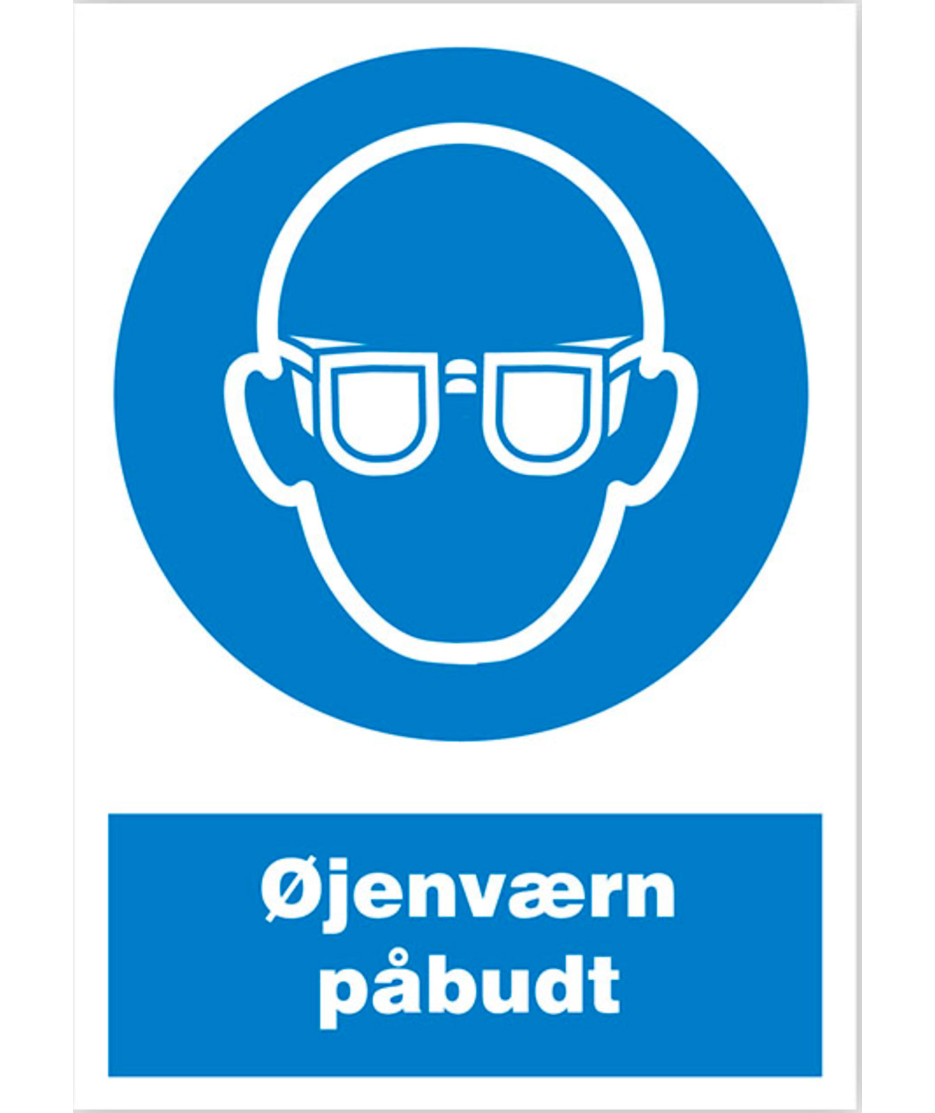 Plastik advarselsskilt &Oslash;jenv&aelig;rn p&aring;budt