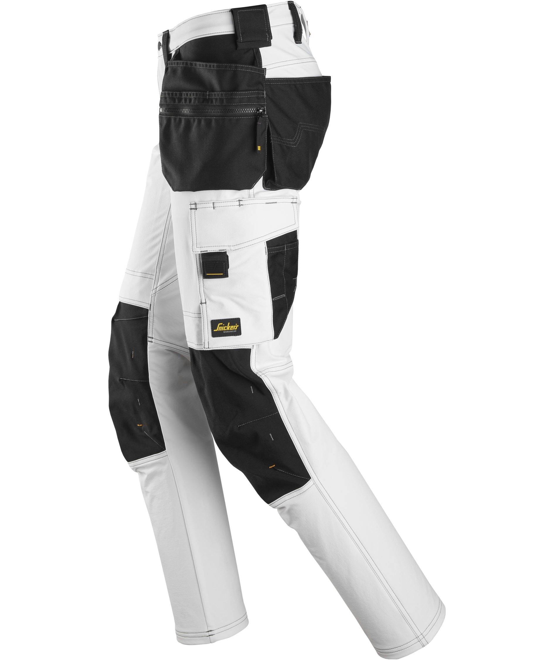 Snickers AllroundWork h&aring;ndverksbukse 6271 full stretch, Hvit/Svart, large image number 5