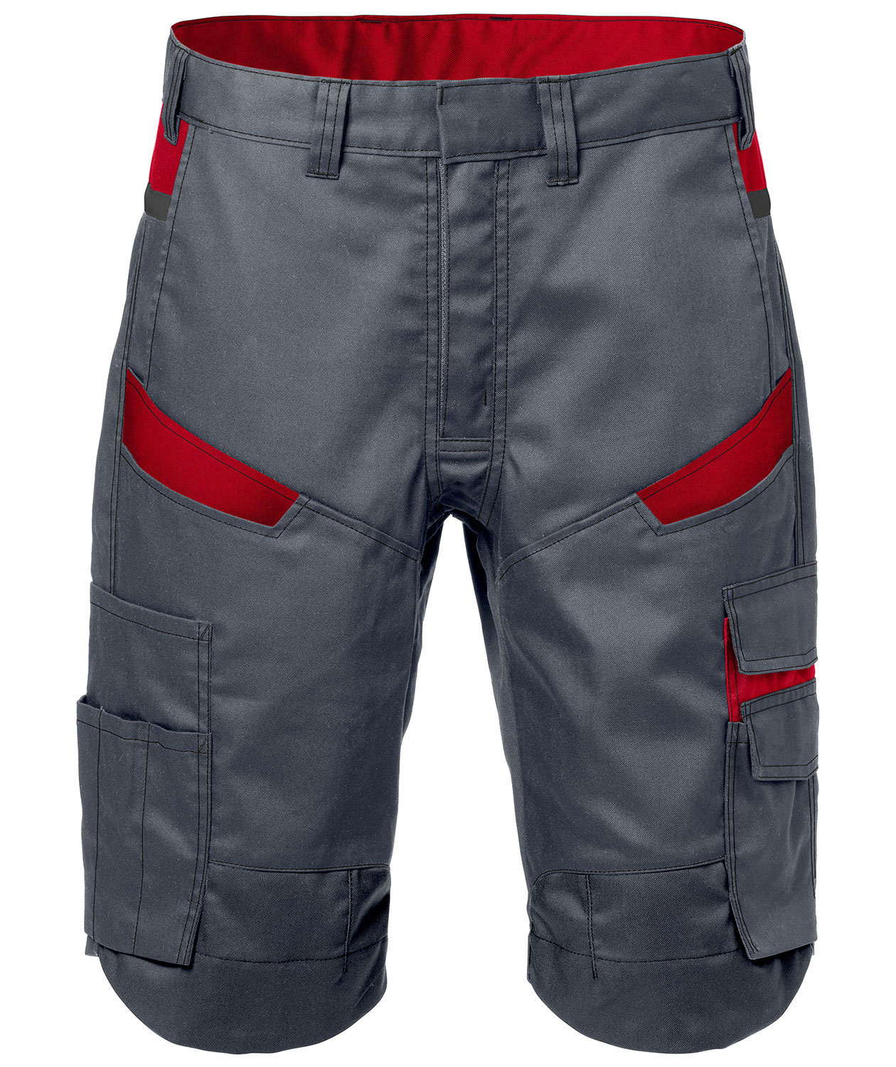 Fristads arbeidsshorts 2562, Gr&aring;/R&oslash;d