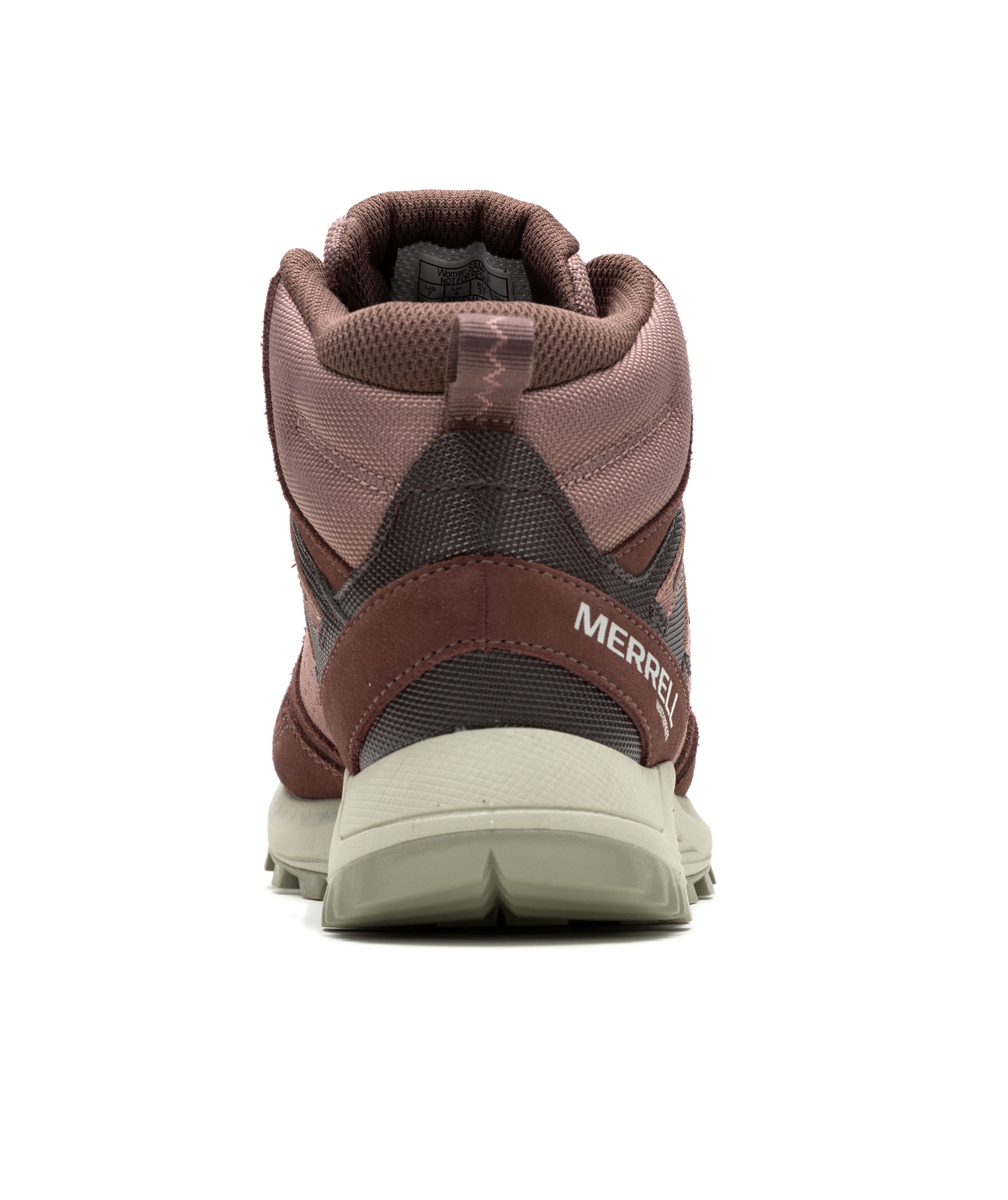 Merrell Wildwood Mid LTR WP women's hiking boots, Marron/Burlwood, large image number 2