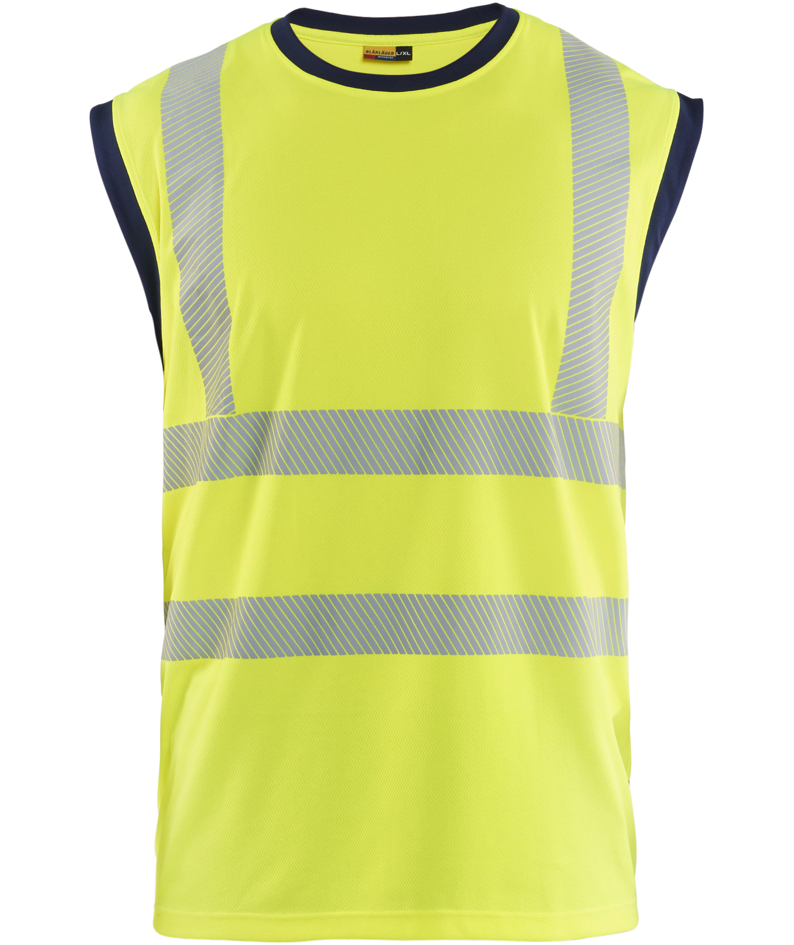 Bl&aring;kl&auml;der&nbsp;tank top, Hi-Vis gul/marinebl&aring;
