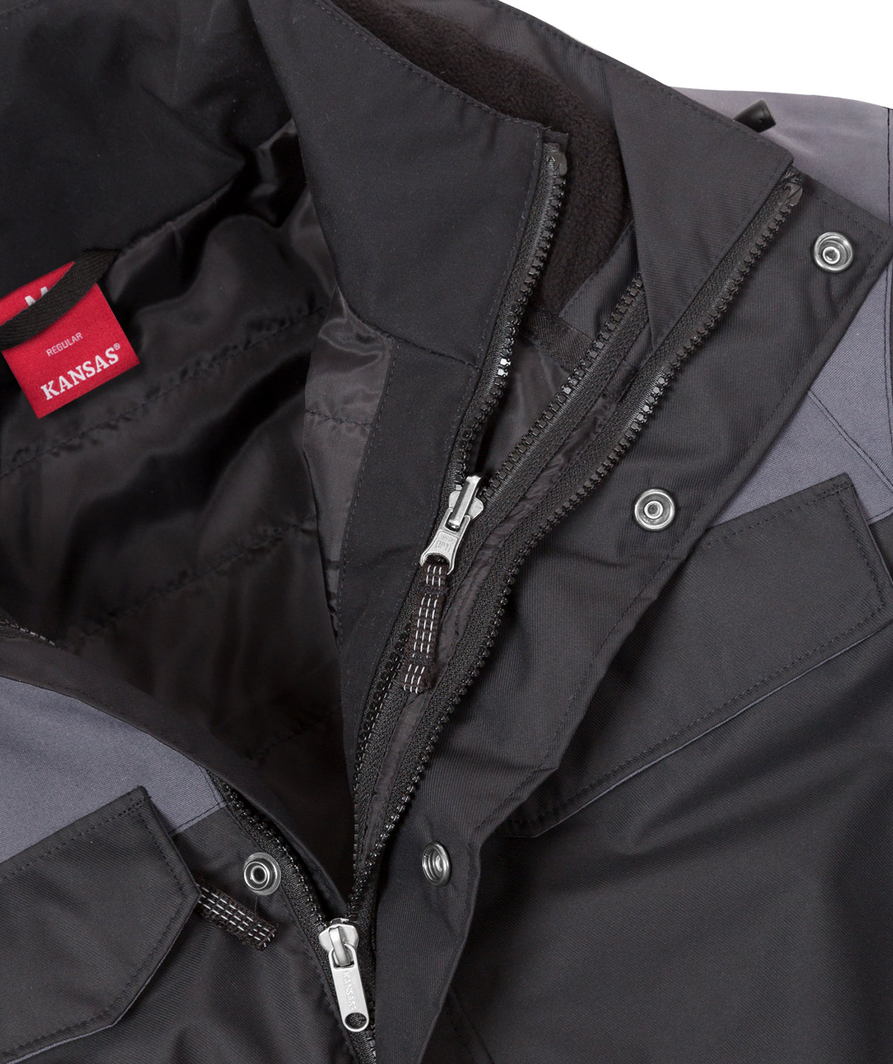 Kansas Airtech 3-i-1 vinterjakke, Sort/Gr&aring;, large image number 3