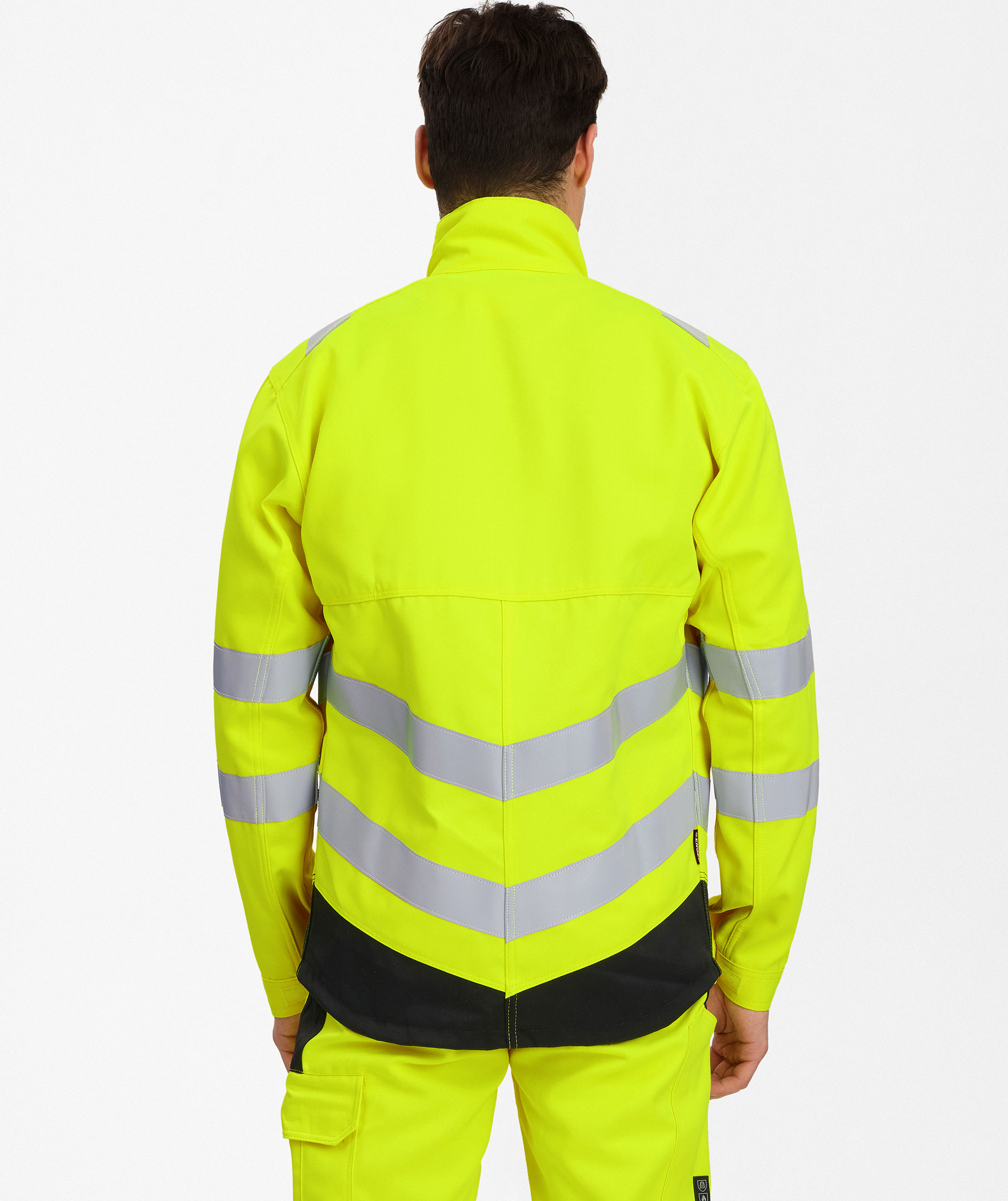 Engel Safety+ arbejdsjakke, Hi-vis Gul/Sort, large image number 3
