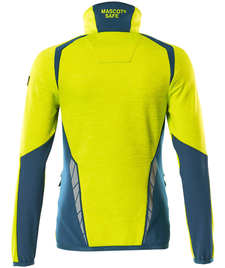 Mascot Accelerate Safe dame fleecegenser, Hi-Vis Gul/M&oslash;rk Petroleum, large image number 1