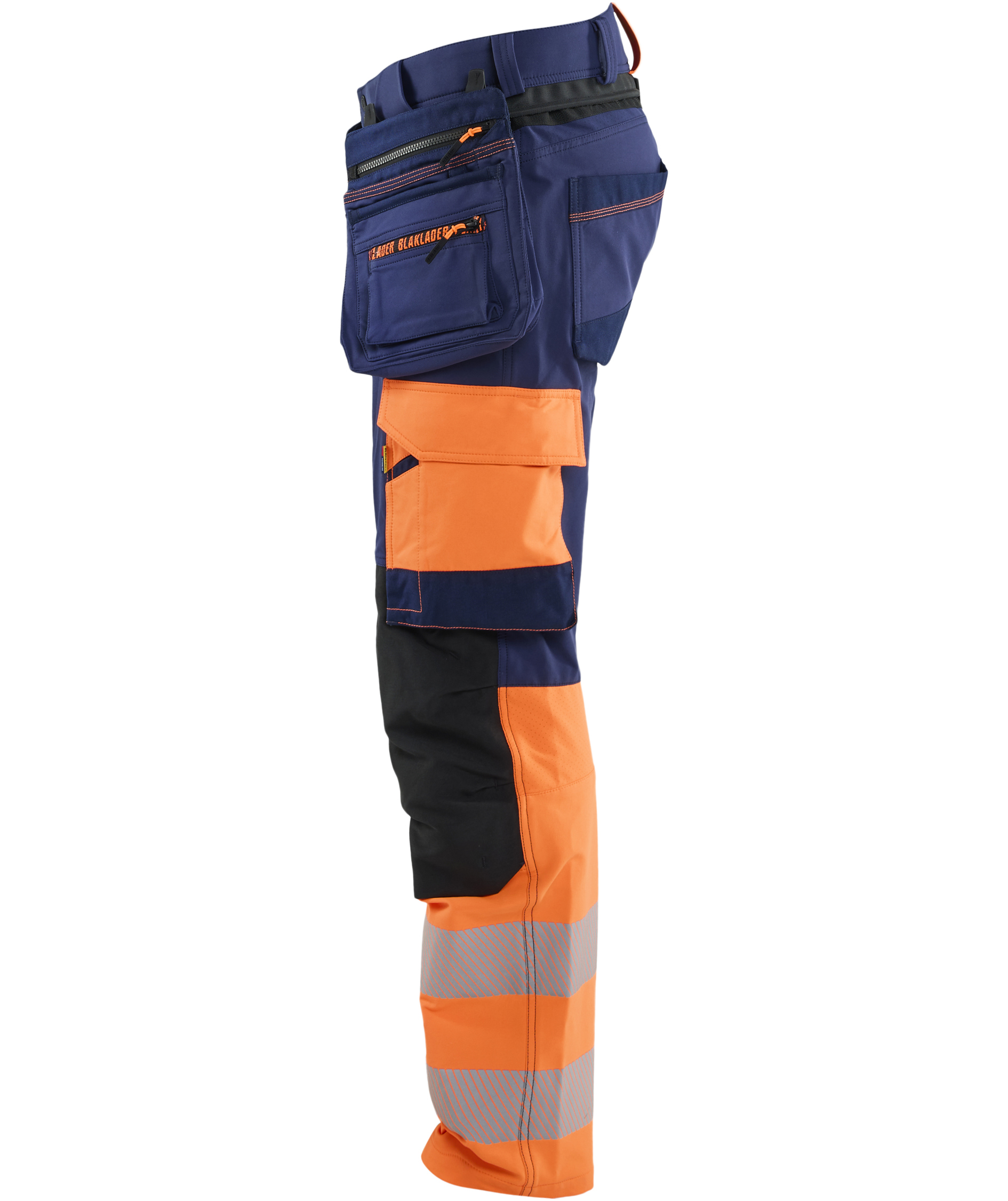Bl&aring;kl&auml;der ToolRig&trade; h&aring;ndv&aelig;rkerbukser full stretch, Marine/Hi-Vis Orange, large image number 4