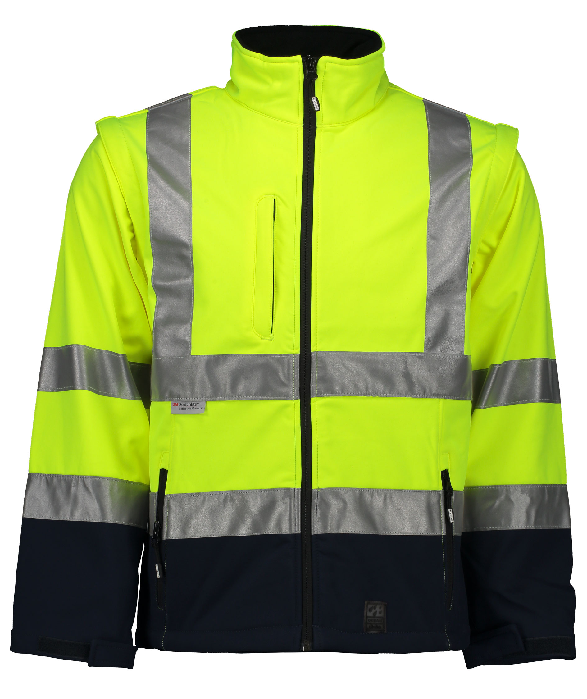 Ocean 2-in-1 softshell jacket, Hi-Vis yellow/marine, large image number 0
