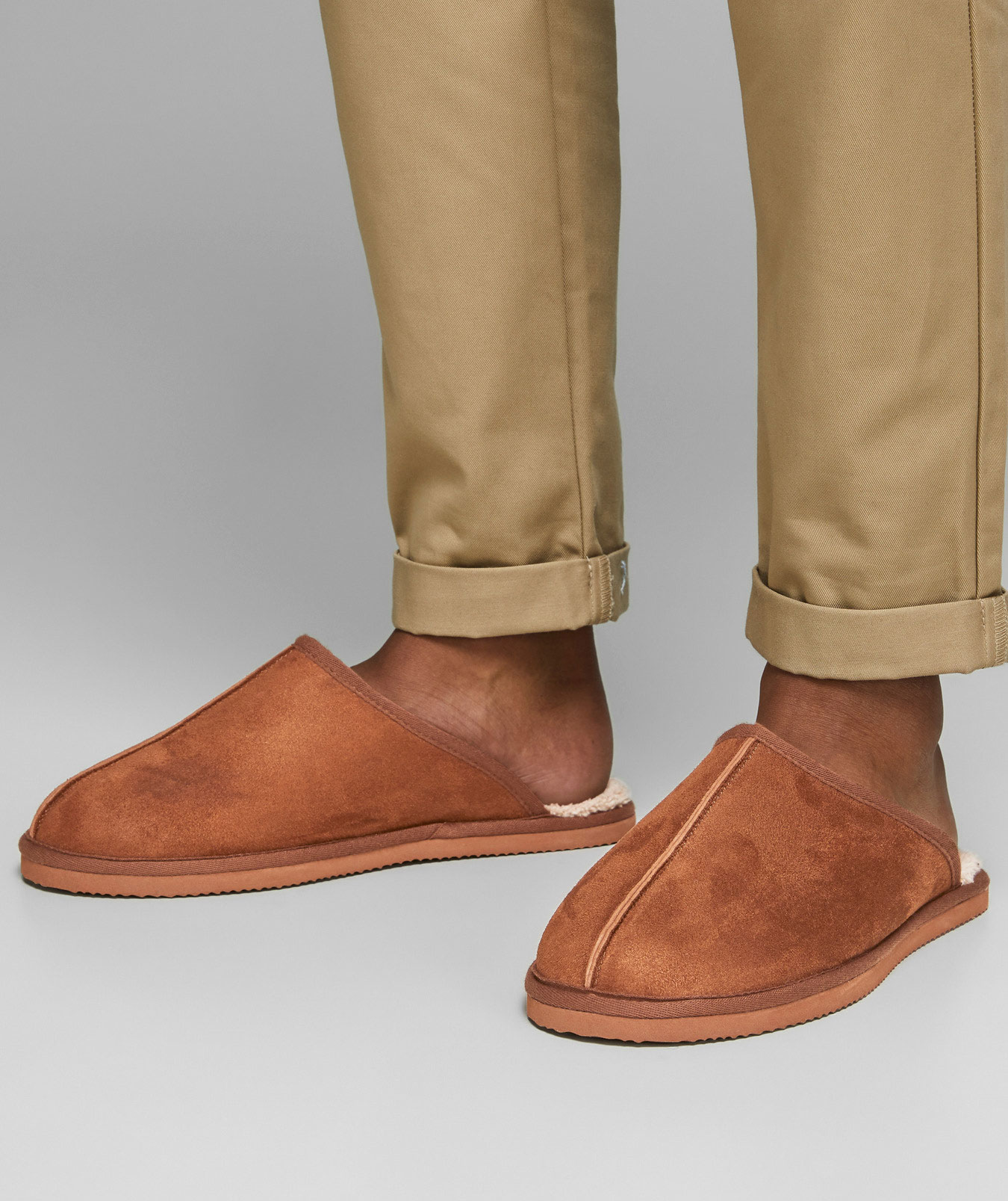 Jack & Jones JFWDUDELY mikrofiber slippers, Almond, large image number 2