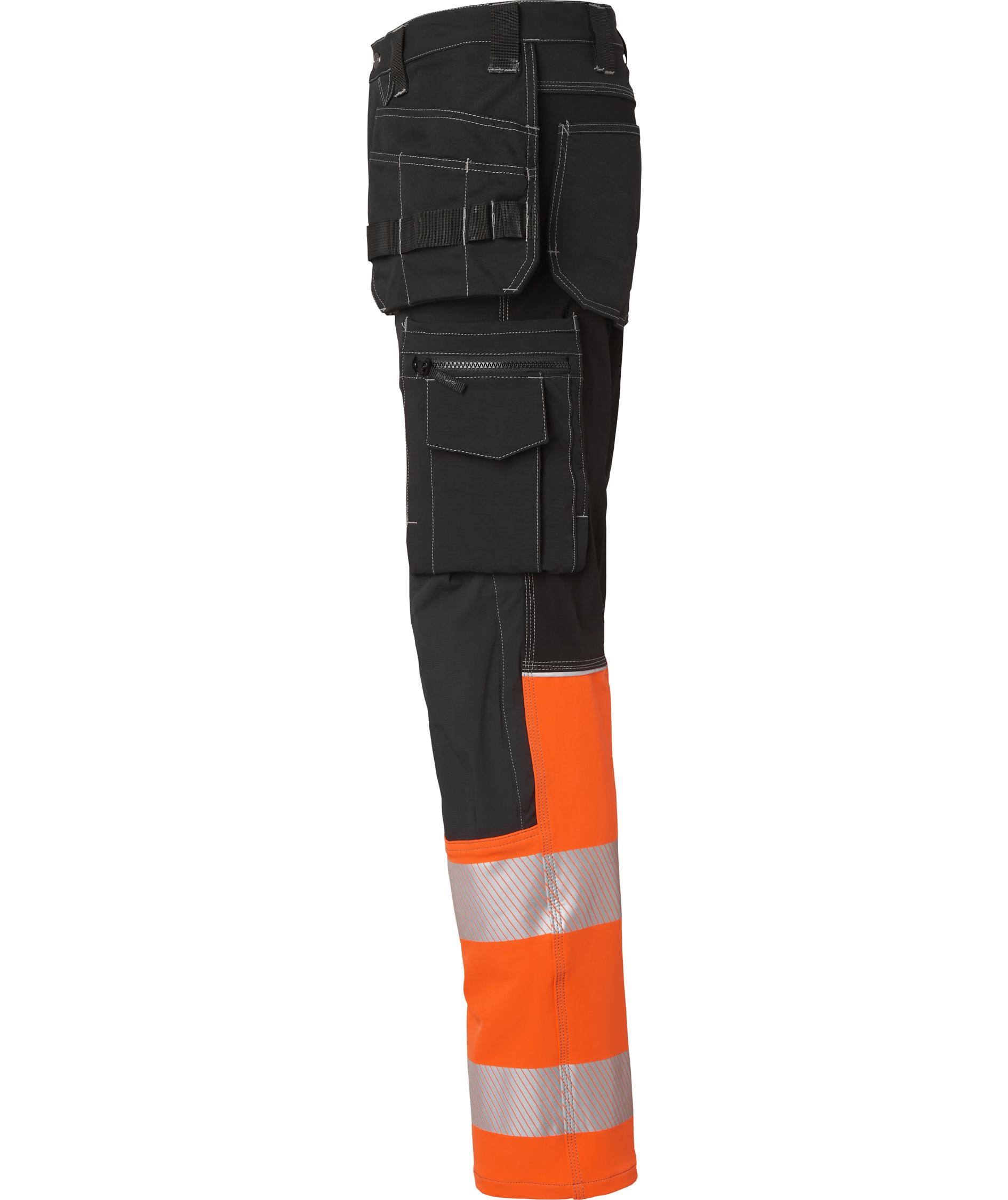 Top Swede hantverksbyxa 312 full stretch, Svart/Hi-vis Orange, large image number 3