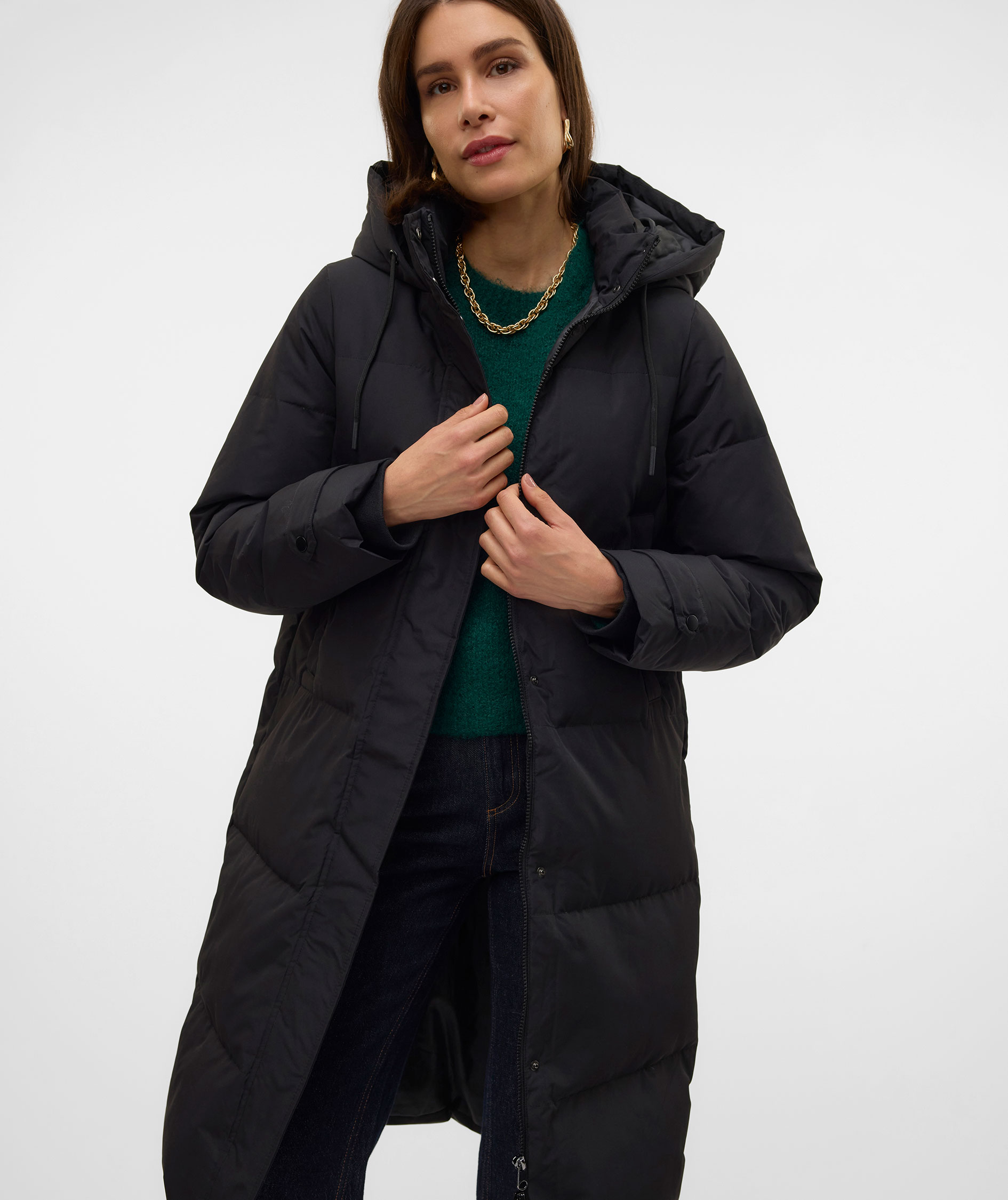 Vero Moda VMLEONIEANNE long women's down jacket, Black, large image number 4