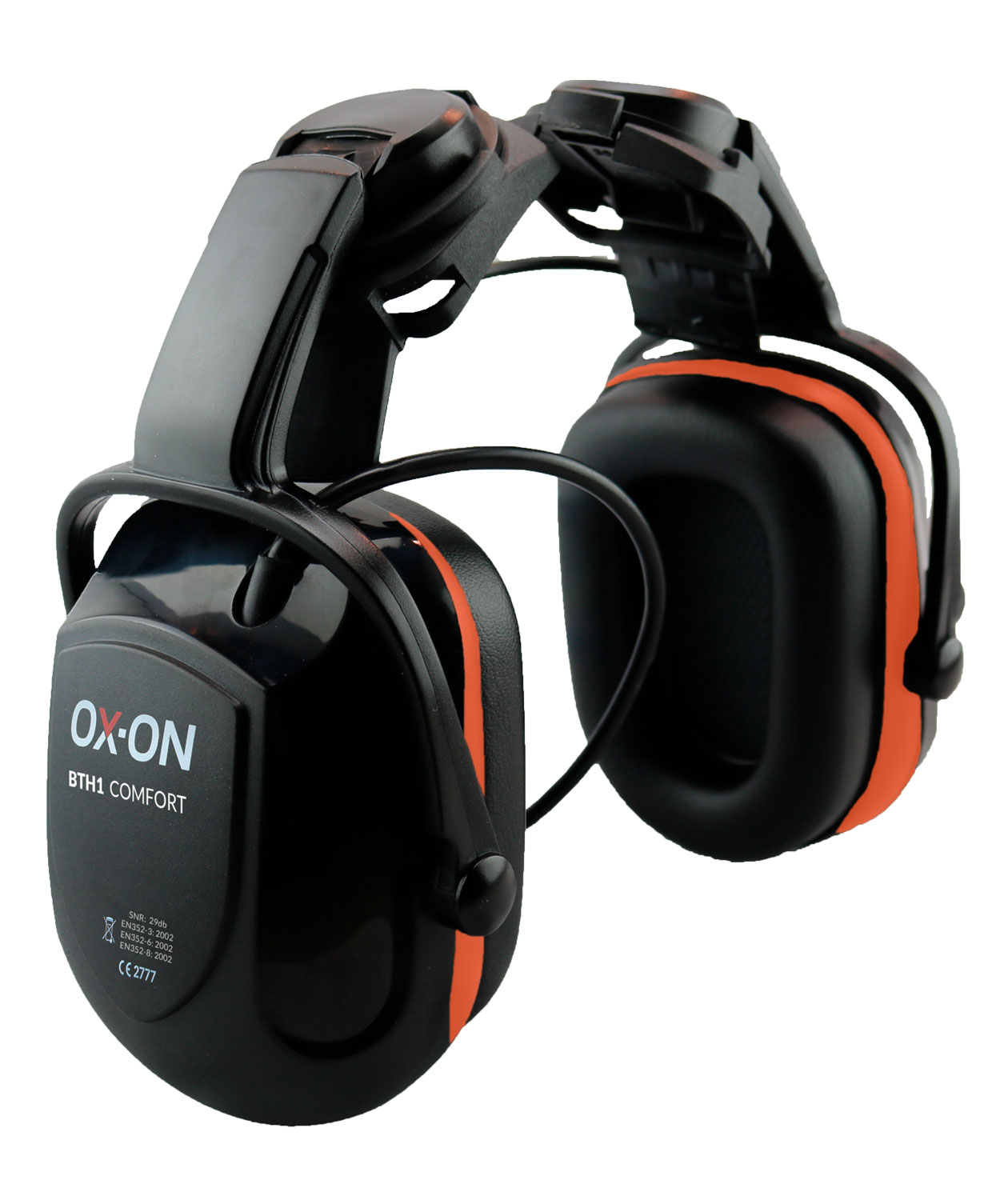 OX-ON BTH1 Comfort h&oslash;rev&aelig;rn med Bluetooth til hjelmmontering, Sort/R&oslash;d