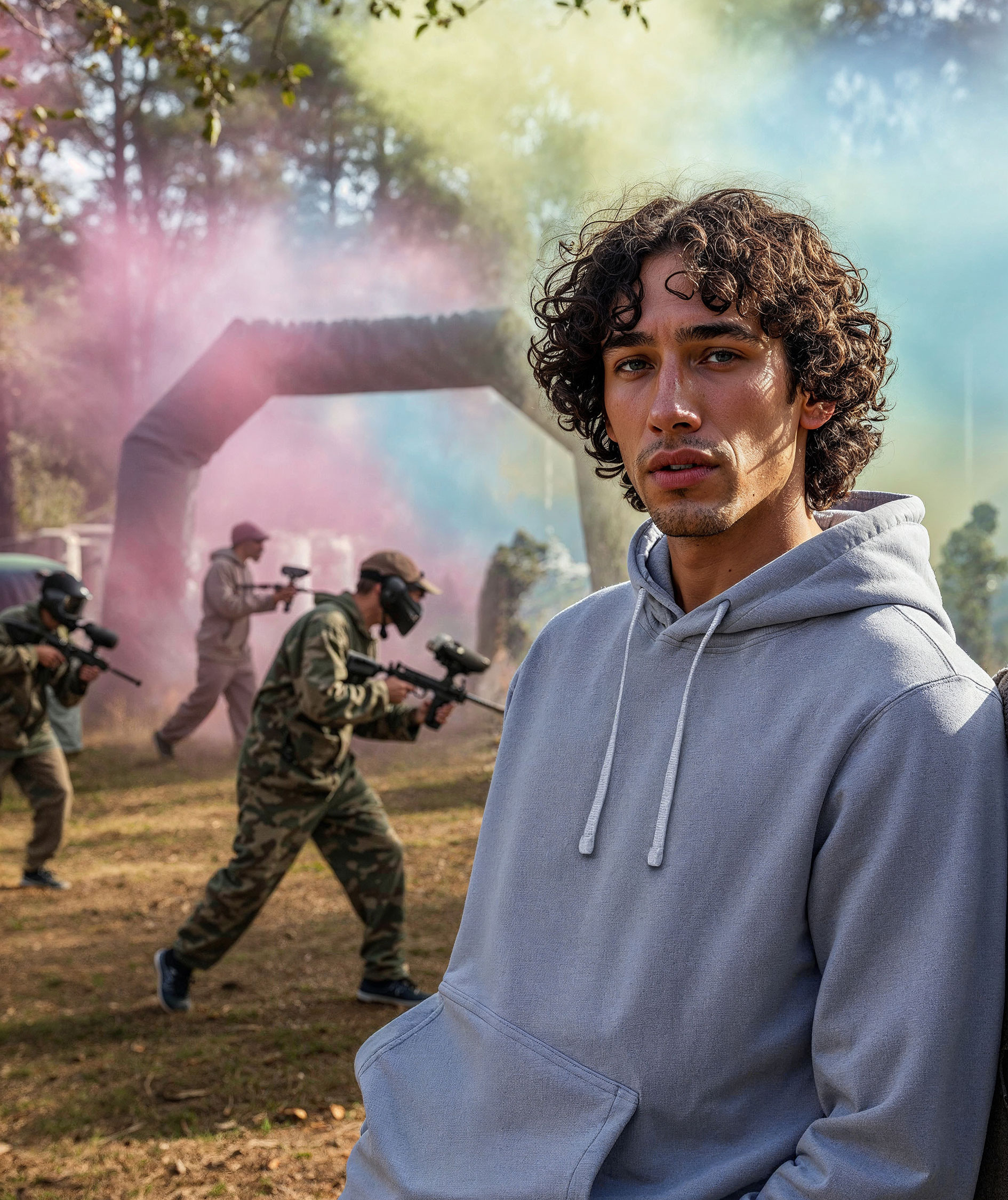 UM Regular fit hettegenser, Fog, large image number 5