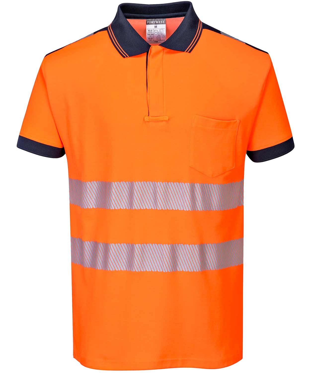 Portwest PW3 pik&eacute;tr&ouml;ja, Varsel Orange/M&ouml;rk Marinbl&aring;