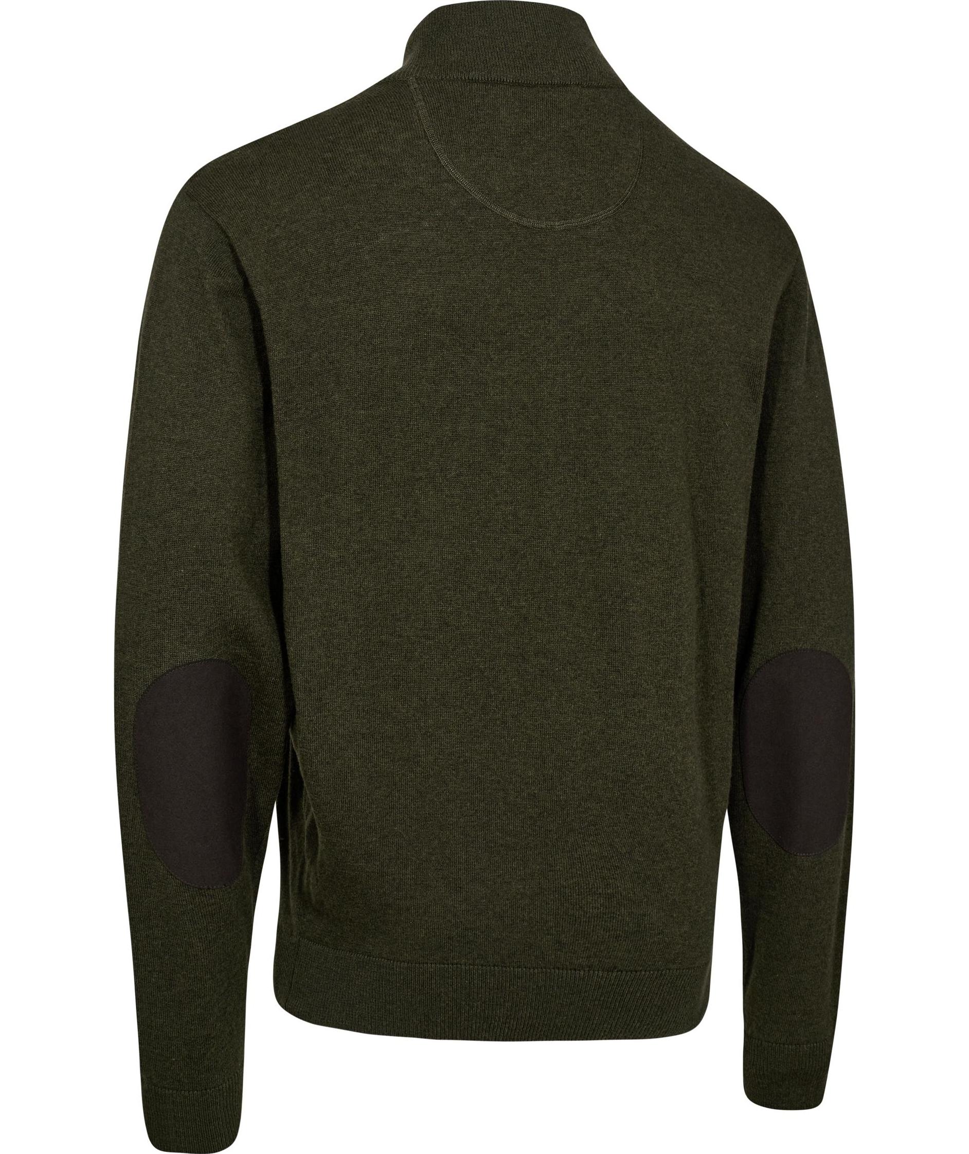 Deerhunter Harrington half zip stickad tr&ouml;ja med merinoull, Forest Ember Melange