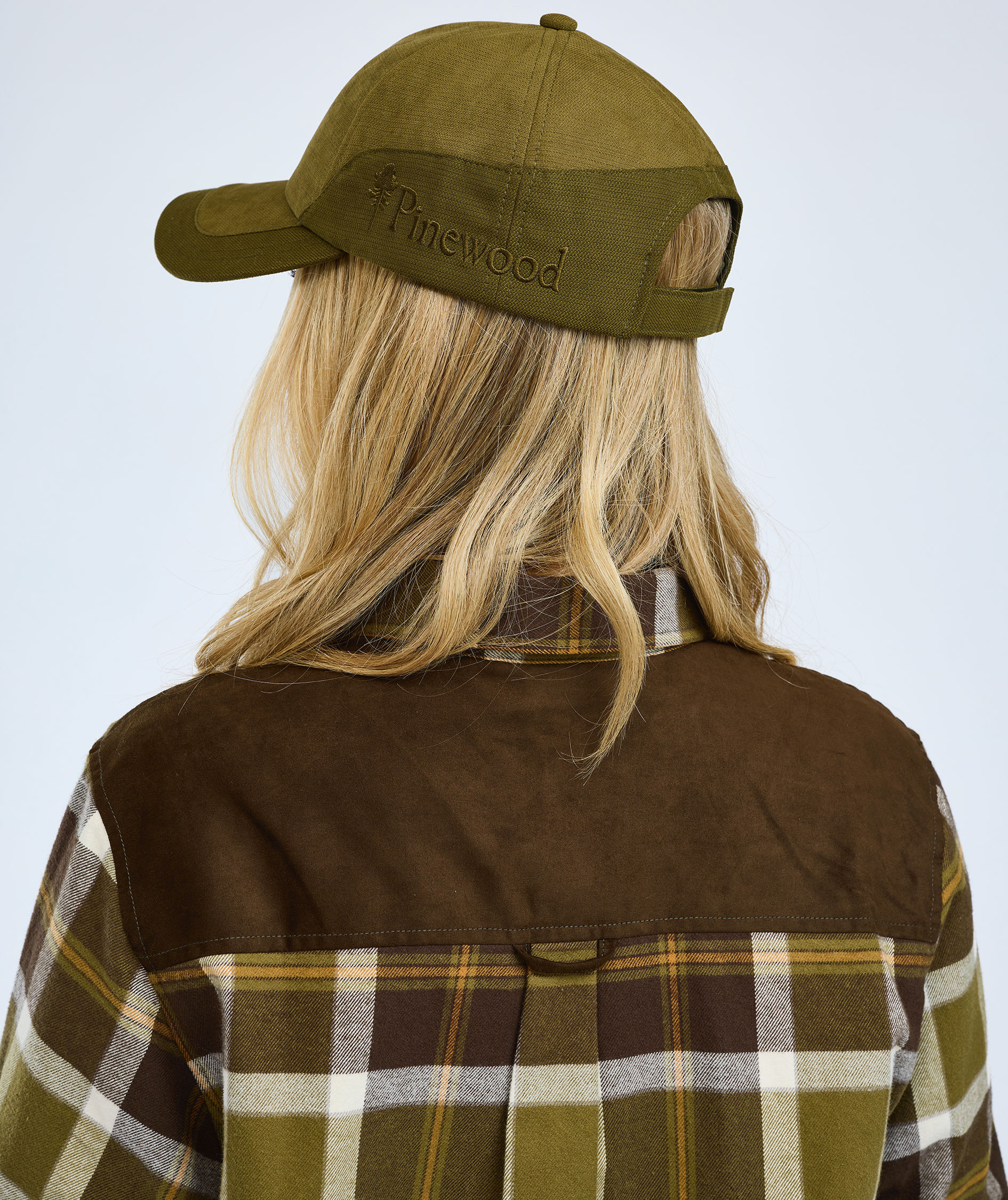 Pinewood Douglas dame flannelskjorte, Olive Green/Cr. White, large image number 5