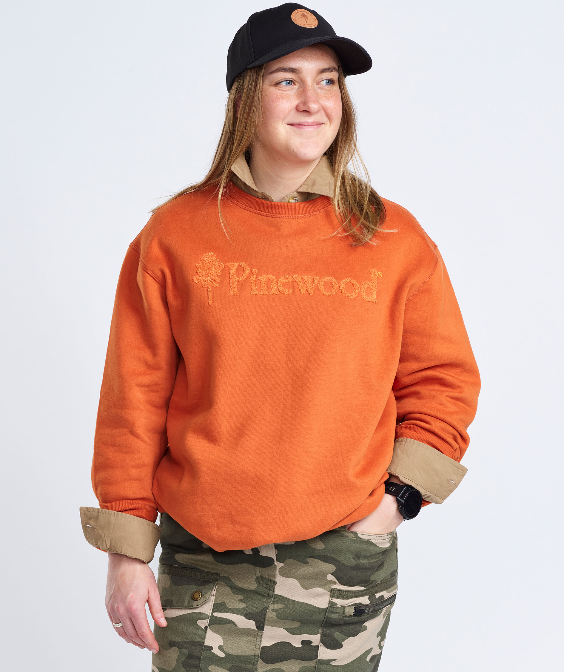 Pinewood V&auml;rnamo Logo sweatshirt, Burned Orange, large image number 6