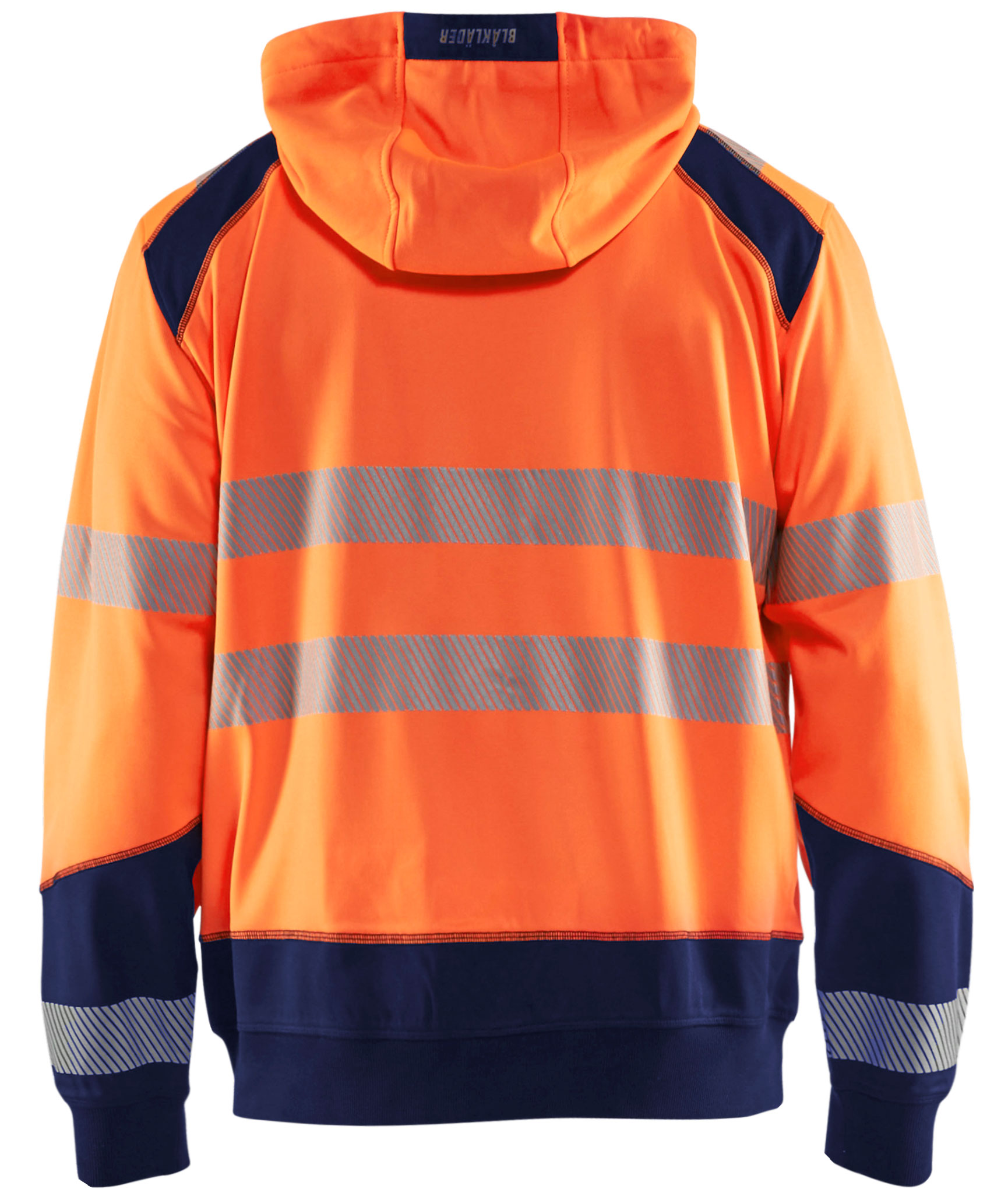 Bl&aring;kl&auml;der hettegenser med glidel&aring;s, Hi-Vis Orange/Marine, large image number 1
