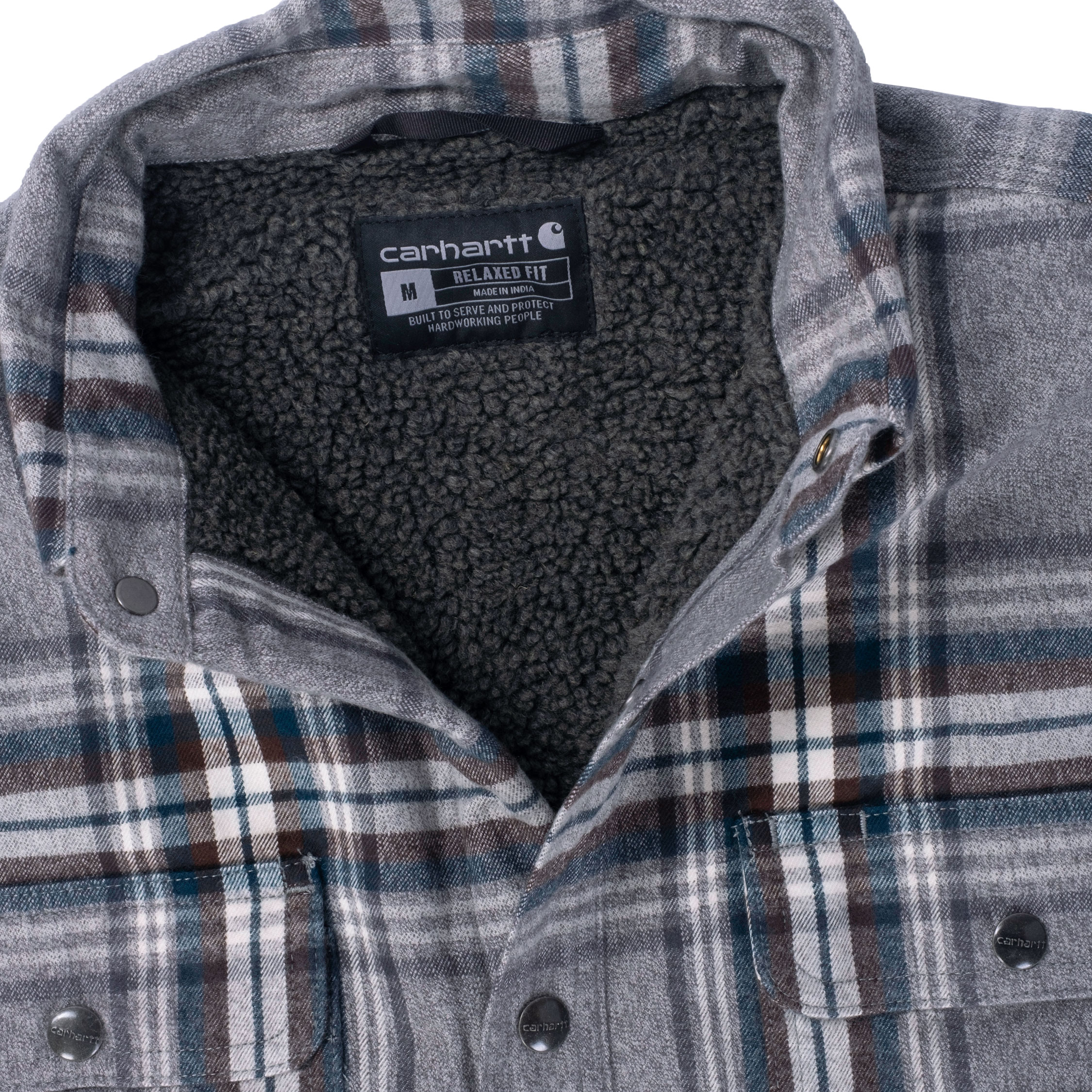 Carhartt sherpa foret skjortejakke, Asphalt, large image number 4