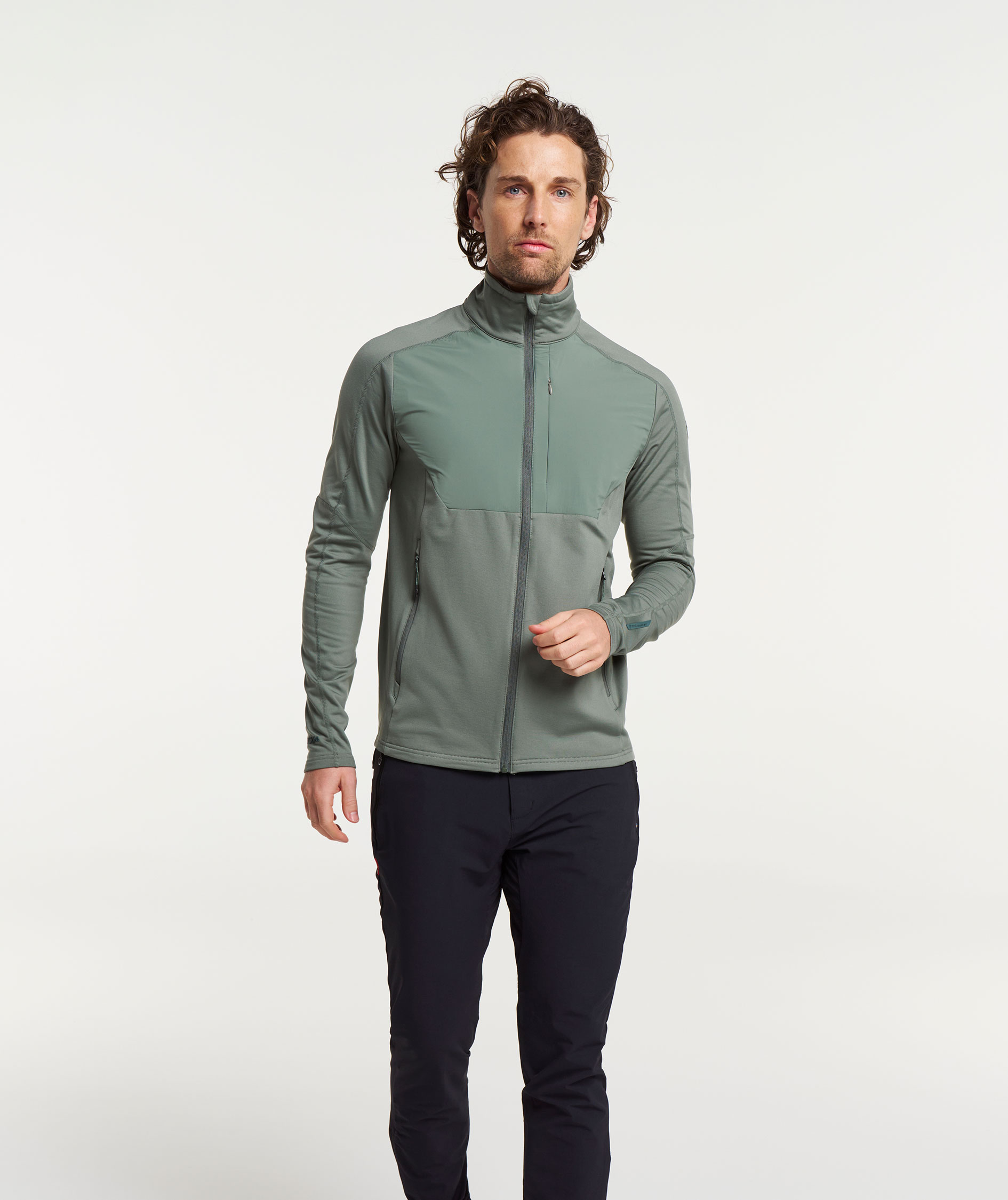 Tenson TXlite Windblock cardigan, Gr&aring;gr&oslash;n, large image number 1