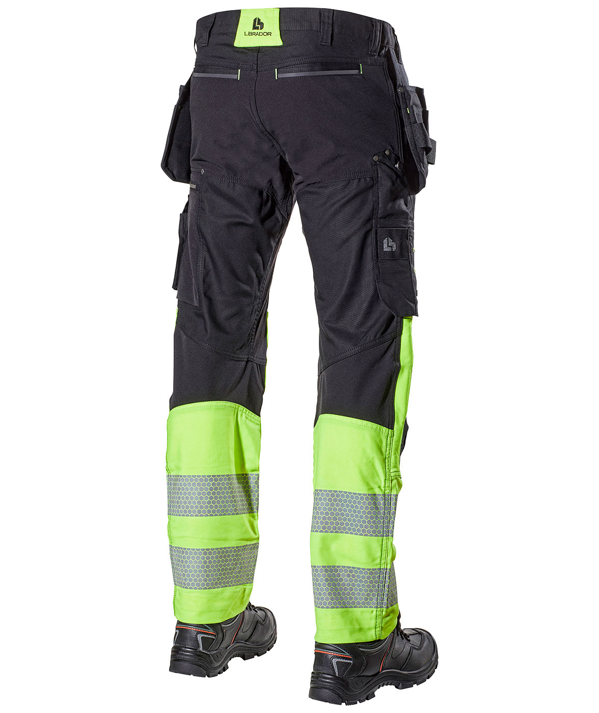 L.Brador hantverksbyxa 1071PB, Svart/Varselgul